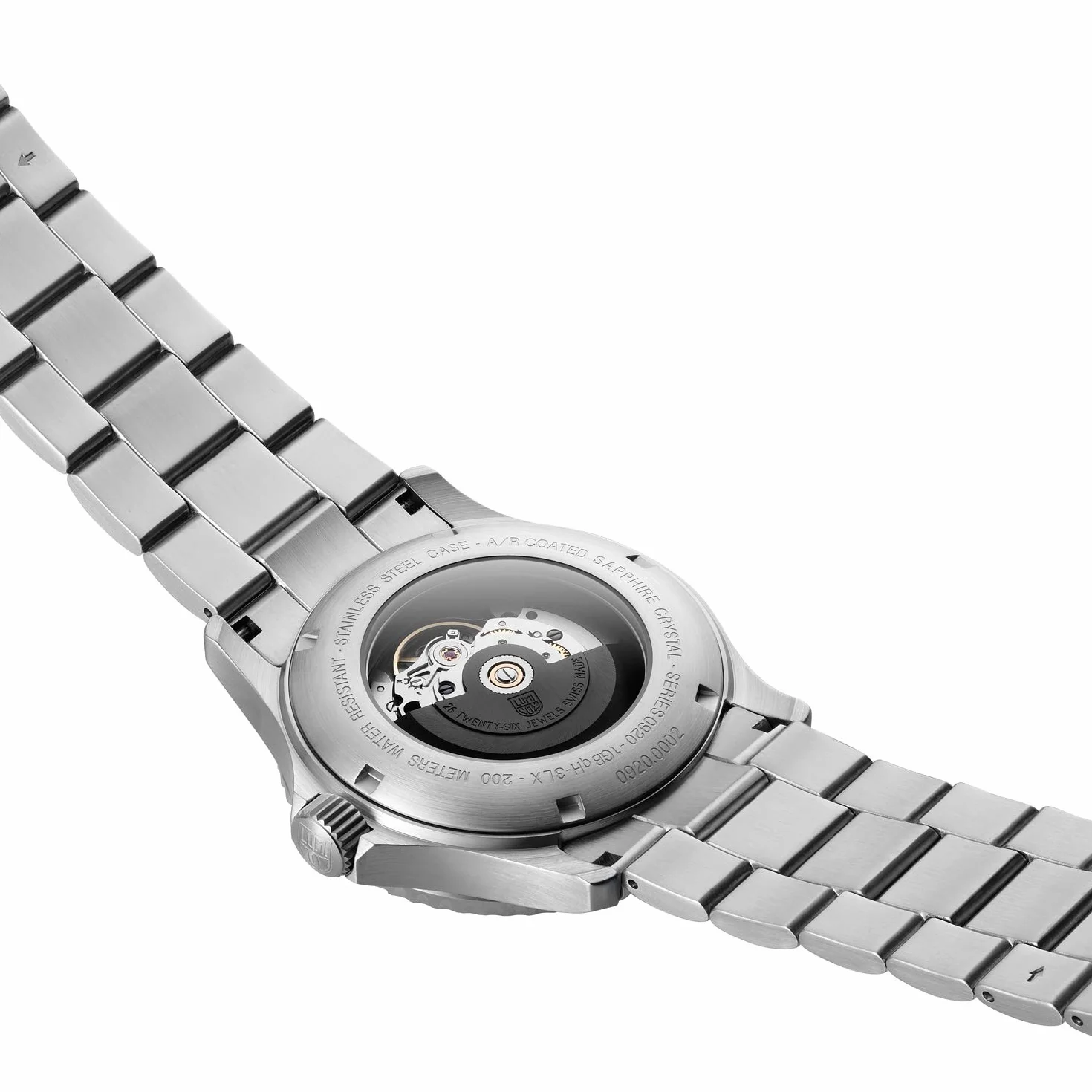 Luminox Męski analogowy zegarek automatyczny z paskiem ze stali nierdzewnej XS.0924, Srebrny, Nowoczesny