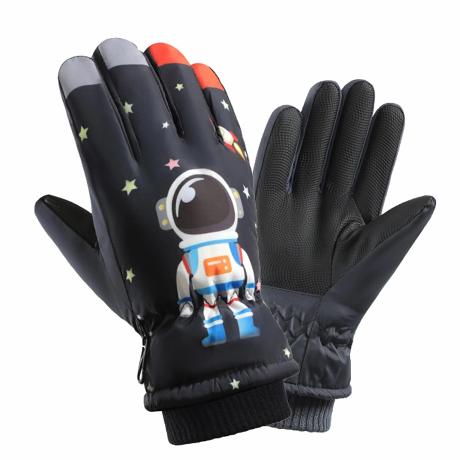 Dziecięce rękawice narciarskie, rękawice narciarskie dla nastolatków zimowe rękawice śnieżne ciepłe rękawiczki snowboardowe rękawice dziecięce 8-14 lat