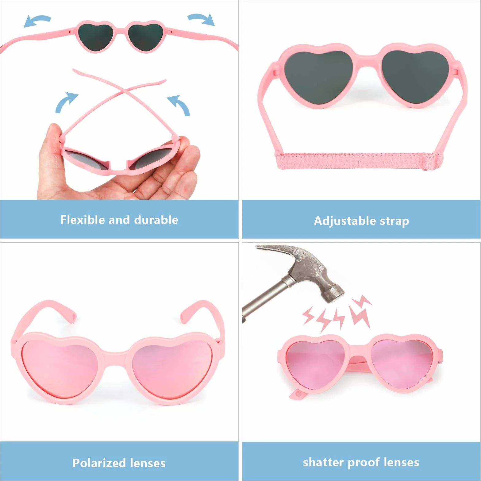 Hifot Dziecięce okulary przeciwsłoneczne UV400, polaryzacyjne okulary przeciwsłoneczne, dla małych dzieci, dziewcząt, chłopców, ochrona przed promieniowaniem ultrafioletowym, 0-3 lata