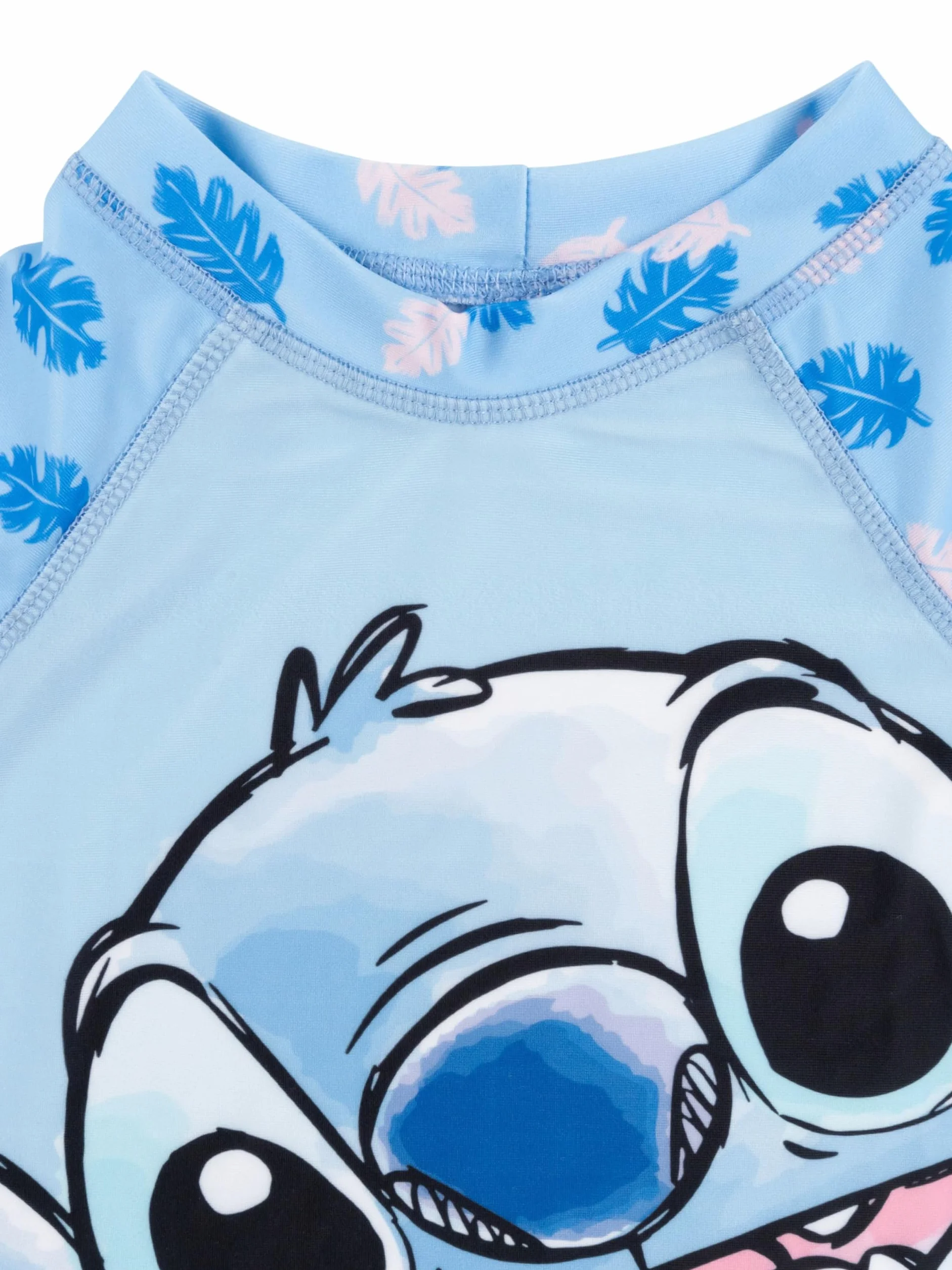 United Labels Disney Lilo & Stitch kostium kąpielowy dwuczęściowy, ochrona UV 30, dla dziewcząt, niebieski, moda kąpielowa dla dzieci, z koszulką i kąpielówkami, strój kąpielowy