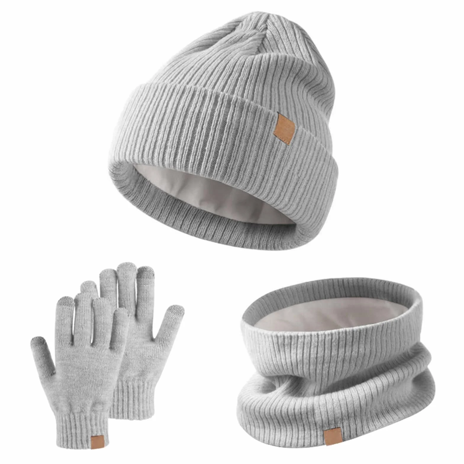 SSKHE Dziecięca czapka zimowa szalik rękawiczki zestaw ciepła termiczna dzianinowa czapka beanie, ocieplacz na szyję, rękawica, miękka podszewka z polaru, elastyczna dla dzieci w wieku 5-12 lat