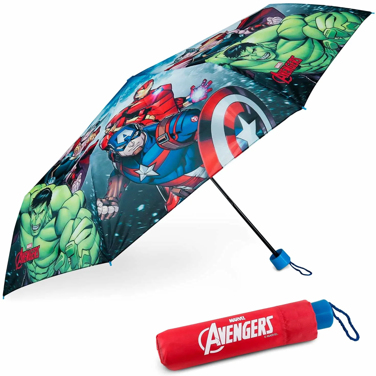 BONNYCO Parasol Wiatroodporny Kompaktowy z Wzmocnioną Strukturą. Parasol Składany do torebki, Plecaka, Podróży. Mini Umbrella Dziecięcy, Oryginalne Prezenty dla Chłopców i Dziewczynek