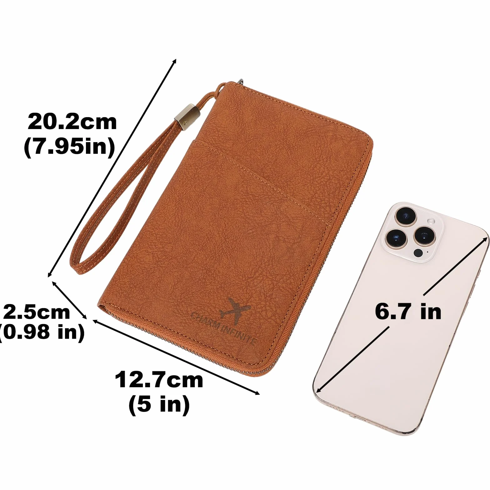 Toctax Torba na paszport, rodzinny organizer podróżny z blokerem RFID, organizer na paszport, etui na paszport dla kobiet i mężczyzn, kawa, 20.2 x 12.7 x 2.5 cm, Nowoczesny