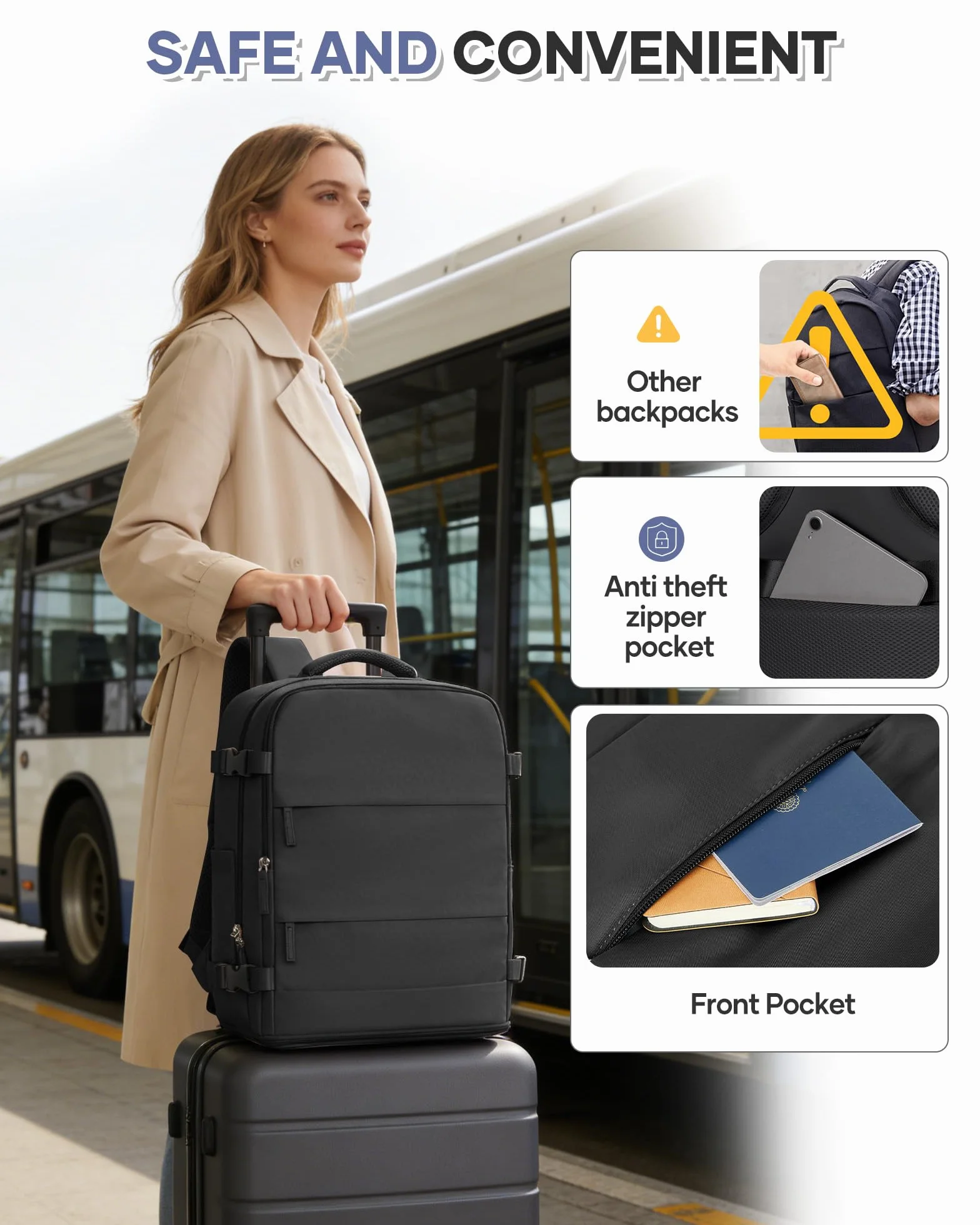 SZSYCN Ryanair Bagaż Podręczny 40 x 30 x 20 Plecak Podróżny Wizzair Ryanair 40x20x25 Bagaż Podręczny 40x30x20 Duża Wodoodporna Torba Podróżna Przegroda na Buty Torba Biznesowa na Laptopa