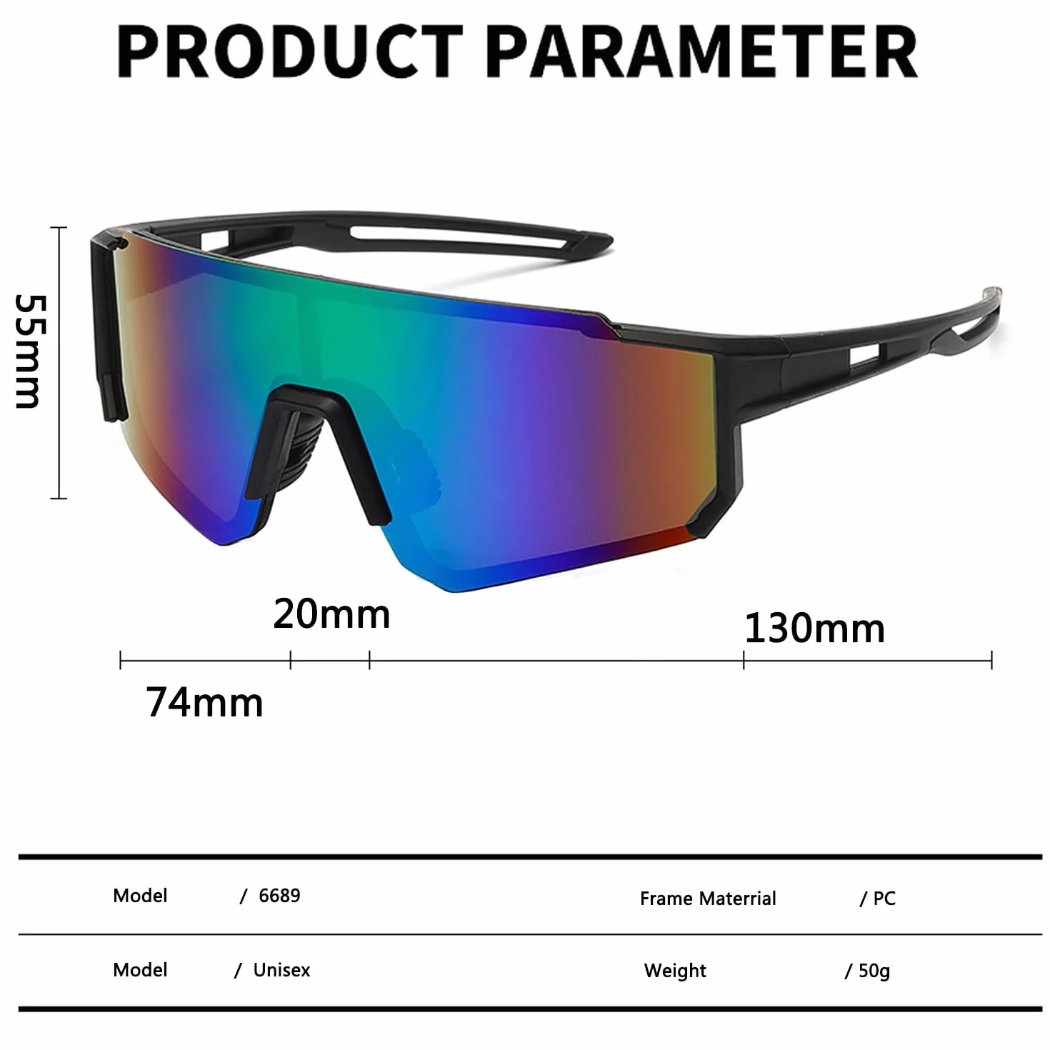Sportowe okulary przeciwsłoneczne dla mężczyzn i kobiet, okulary przeciwsłoneczne z polaryzacją do aktywności na świeżym powietrzu, MTB, jazdy na rowerze, jazdy na rowerze, jazdy na nartach,