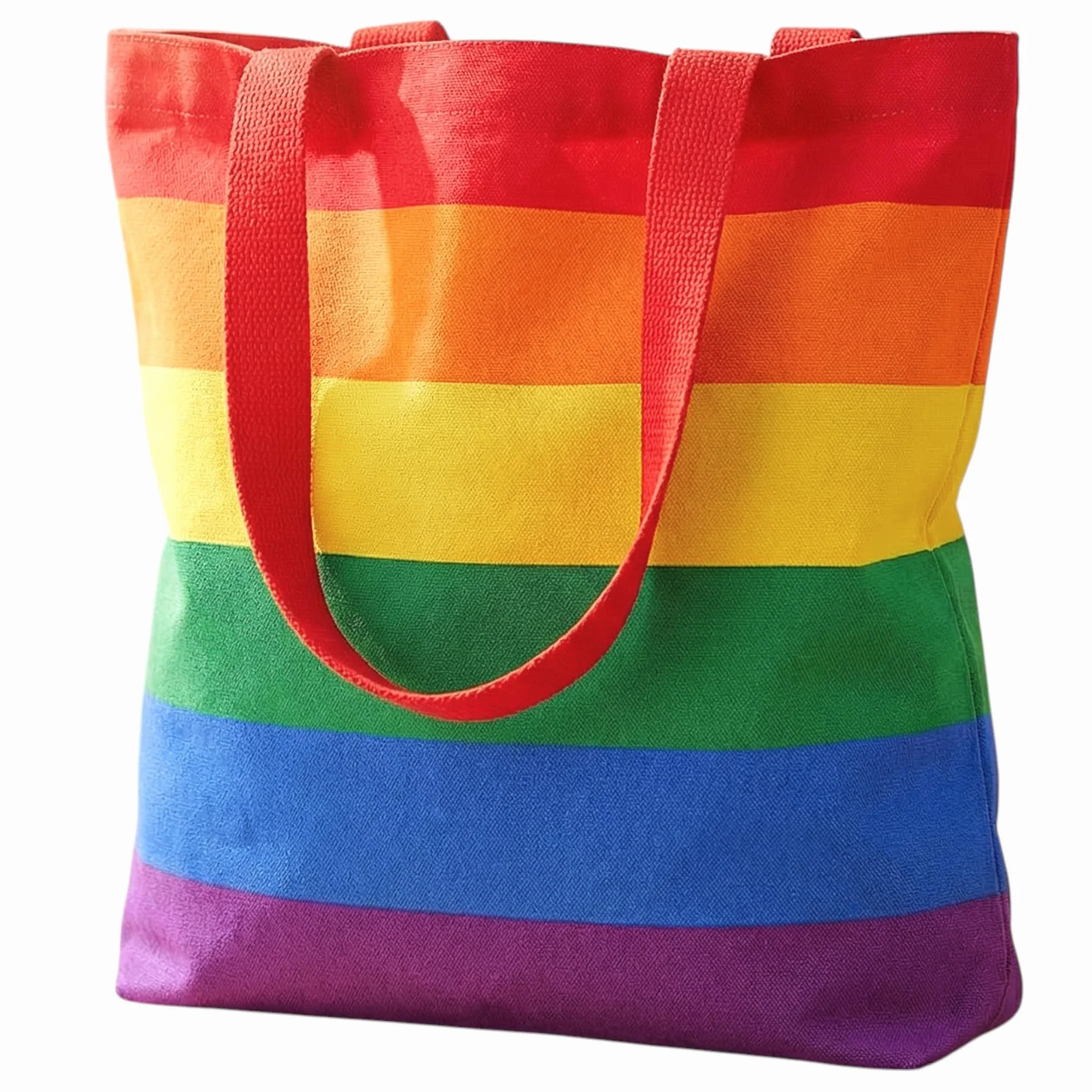 MIJOMA Worek bawełniany Pride: Shopping Bag w tęczowe paski, 35 x 40 cm, ze 100% bawełny, uniwersalna torba do noszenia na co dzień, T?czowe paski, ca. 35 x 40 cm