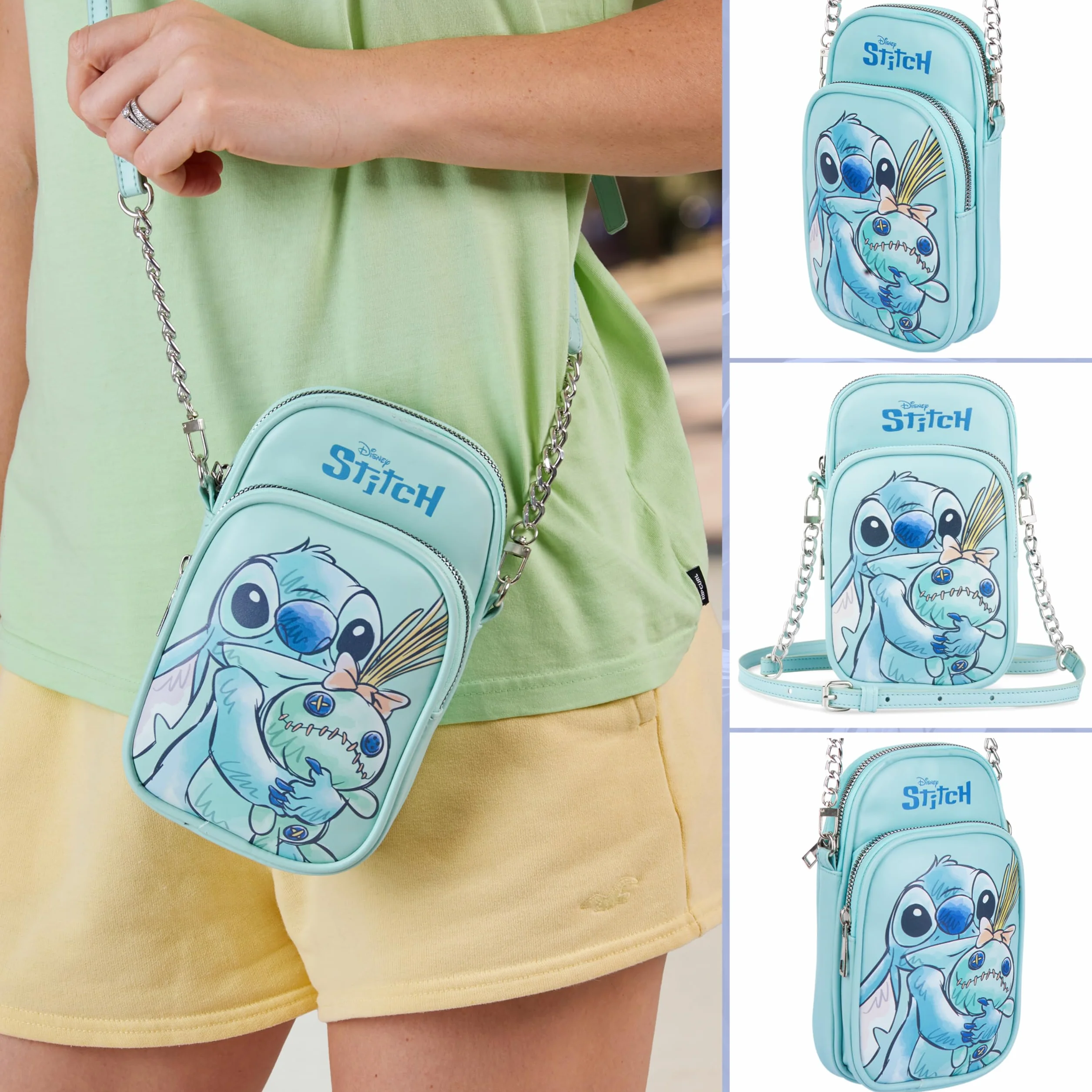 Get Trend Disney Stitch Torebka na ramię na telefon dla dziewcząt, nastolatki, mała torebka na ramię, niezbędne akcesoria podróżne, prezenty dla dziewcząt
