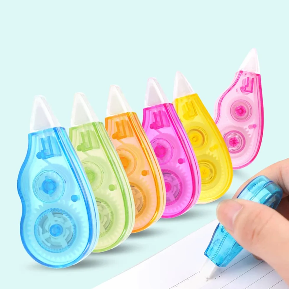 Dwustronna taśma korekcyjna (6 rolek), przezroczysta taśma klejąca do majsterkowania, tworzenia kart, Bullet Journal i scrapbookingu