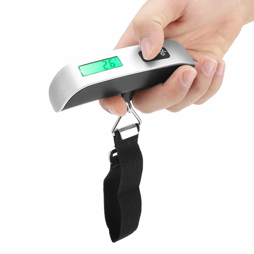 Waga bagażowa, mini LCD cyfrowa Elektroniczna waga bagażowa Wagi wiszące Podpora maks. Przenośna waga bagażowa o wadze 50 kg do podróży.