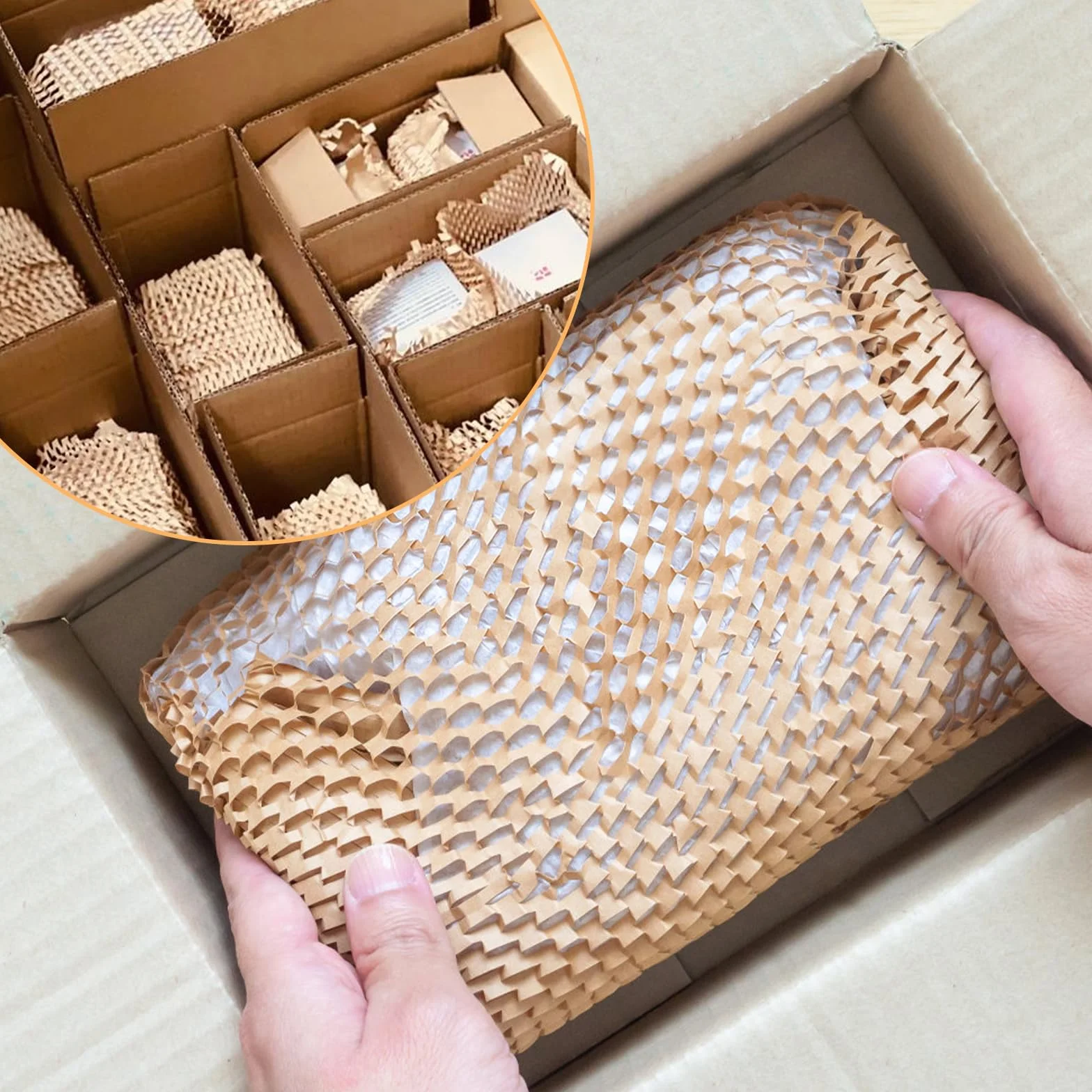 Rolka papieru plastra miodu 30 cm x 30 m - Ekologiczna alternatywa dla folii bąbelkowej, idealna do przeprowadzek, wysyłki delikatnych przedmiotów oraz pakowania prezentów