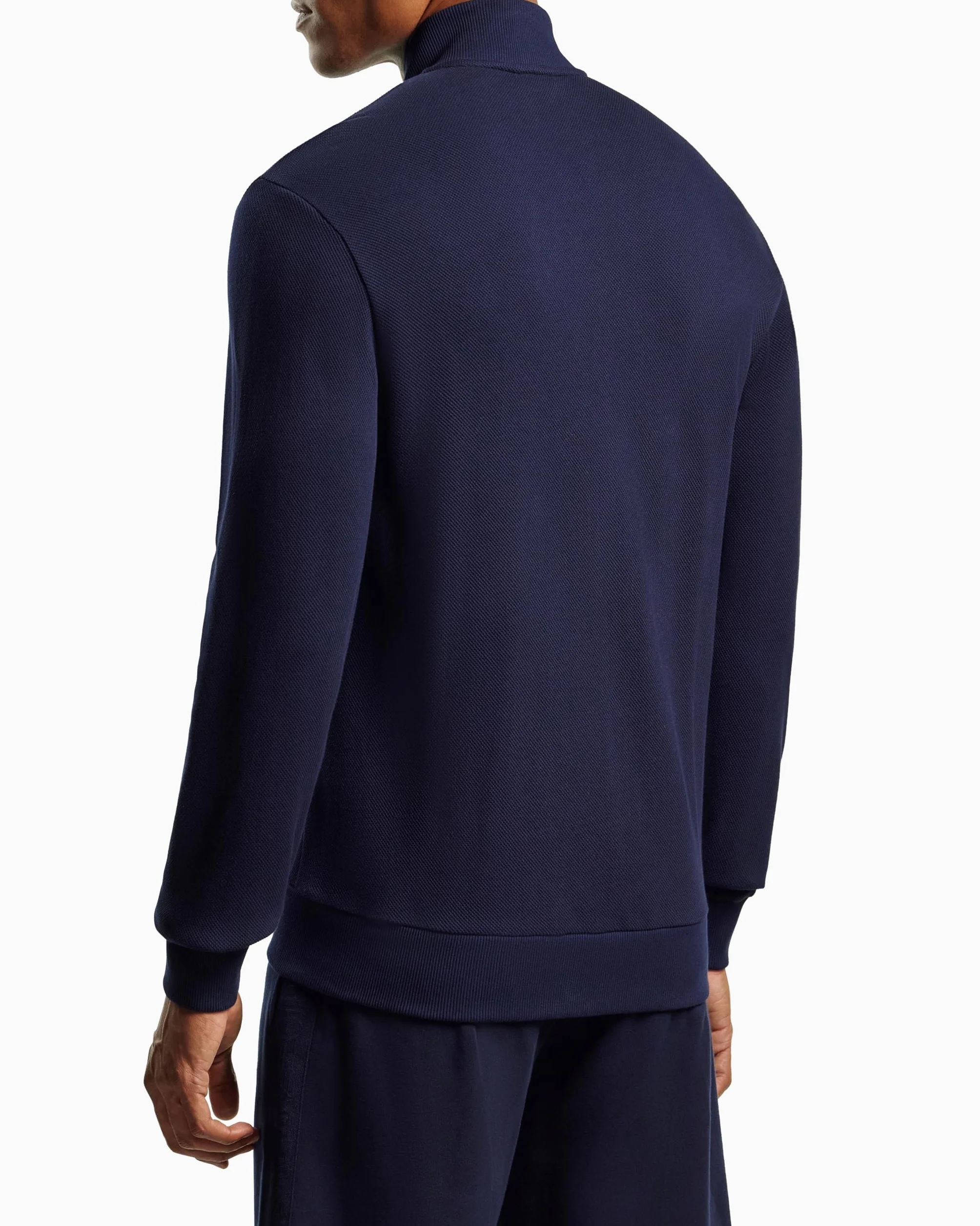 Emporio Armani Bluza męska piquet, NIEBIESKI, L