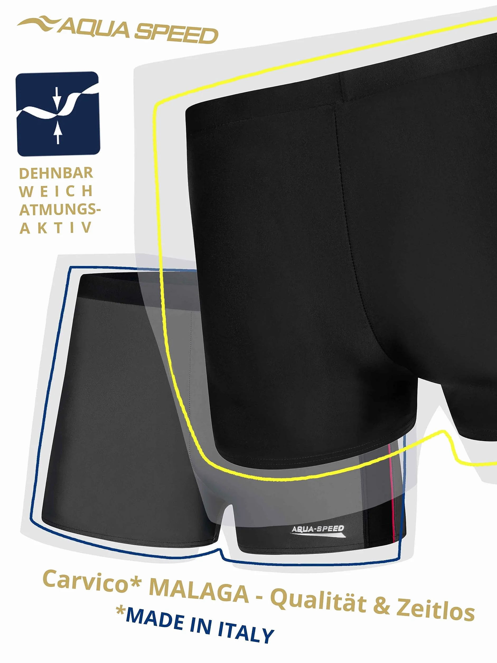 Aqua Speed PATRICK men's swimming trunks | S-XXXL | Modern | DARWIN fabric | Perfect Fit | UV protection | Chlorine resistant | Drawstring