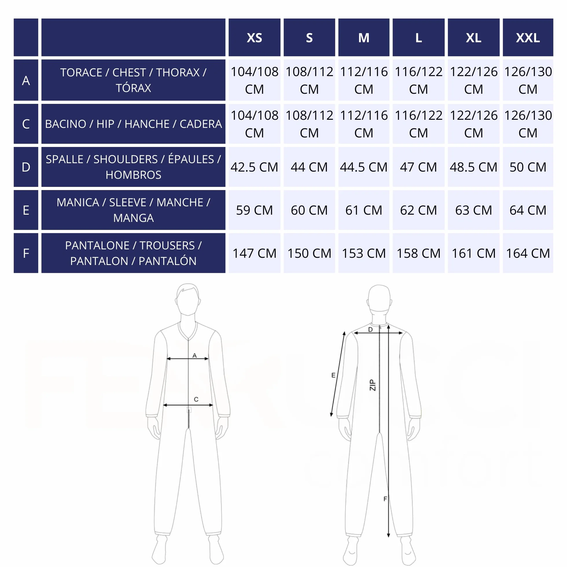 FERRUCCI COMFORT Zimowa piżama zdrowotna dla osób starszych - 9012F - unisex - odpowiednia na zimę - plusz