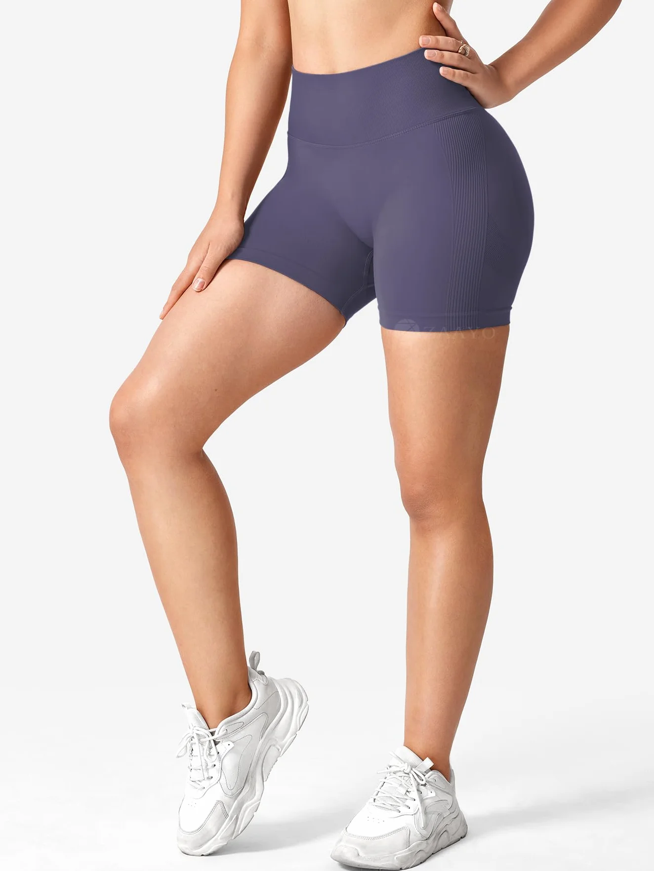 ZAAYO Damskie szorty treningowe 3,6" Scrunch Short bezszwowe Booty wysoka talia Butt Lifting Gym Yoga Biker Short