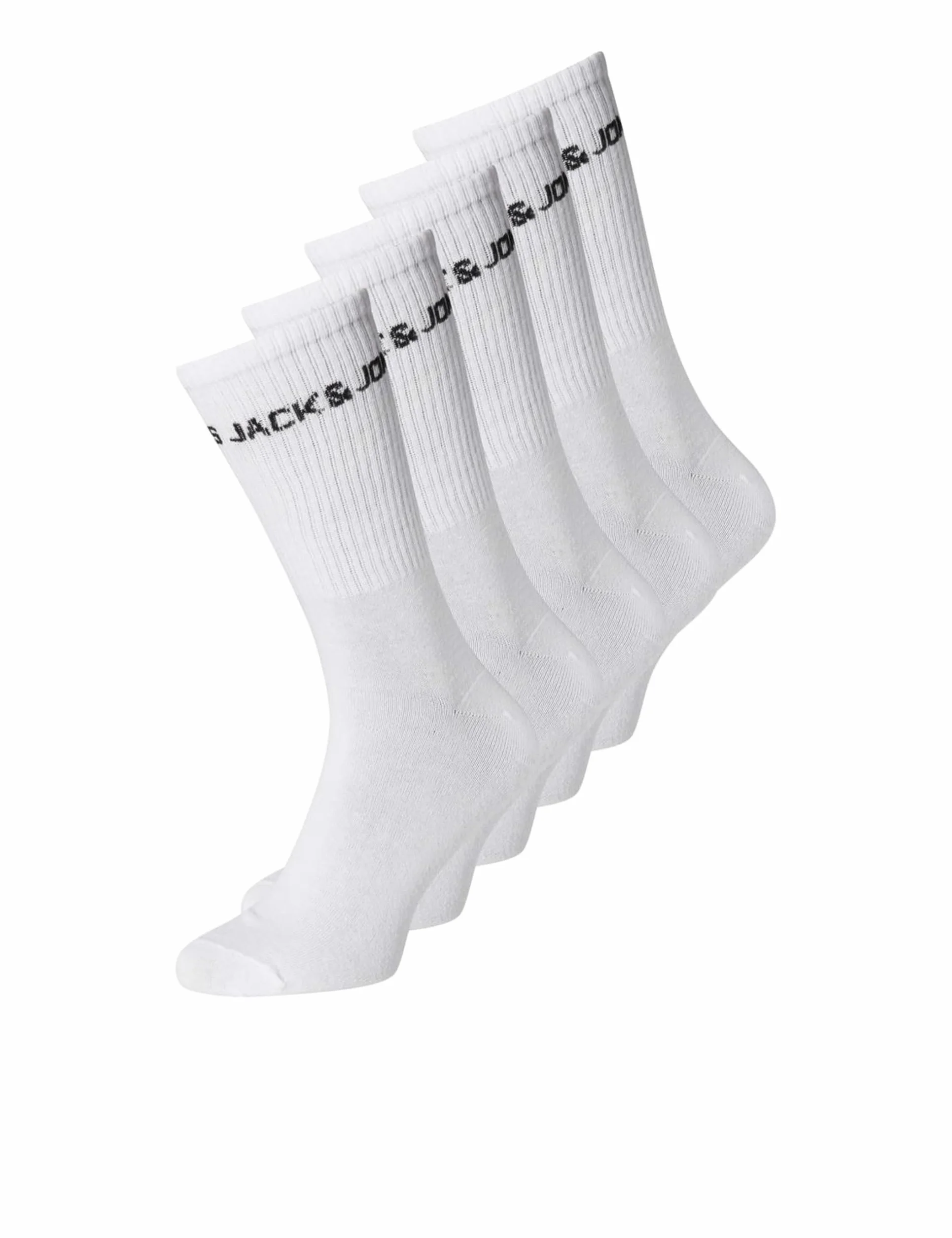JACK & JONES Zestaw 5 par skarpet dziecięcych Basic Logo, biały