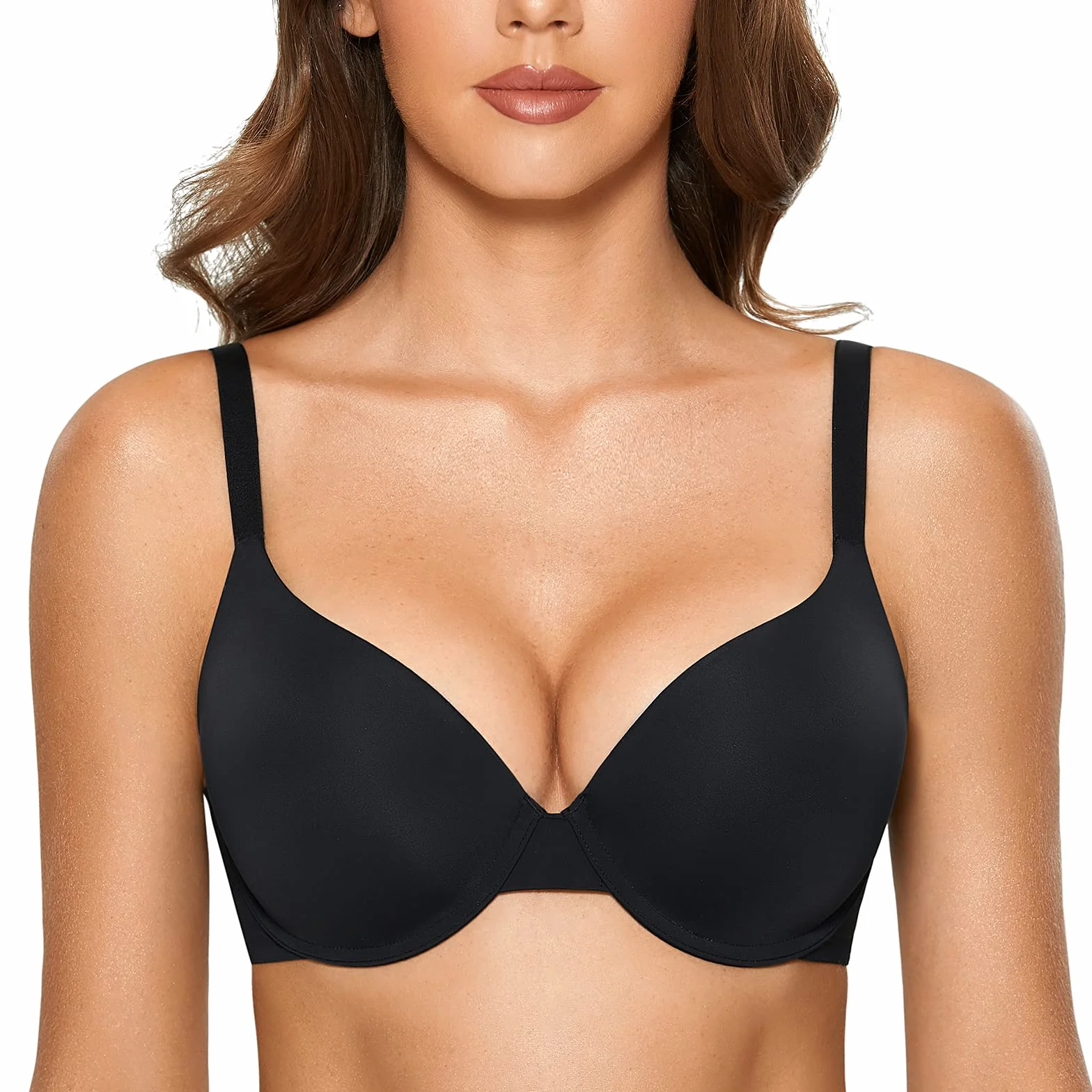 DOBREVA Damski Push Up Biustonosz Miękki T-shirt Biustonosze z lekkim wyściełanym komfortem Sexy