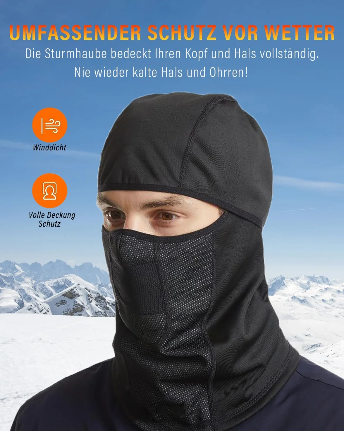 BAONUOR kominiarka jesienno-zimowa Balaclava ciepła maska narciarska, wiatroszczelna maska na twarz, na rower, oddychająca maska na twarz do jazdy na rowerze, motocyklu, snowboardu, jazdy na nartach