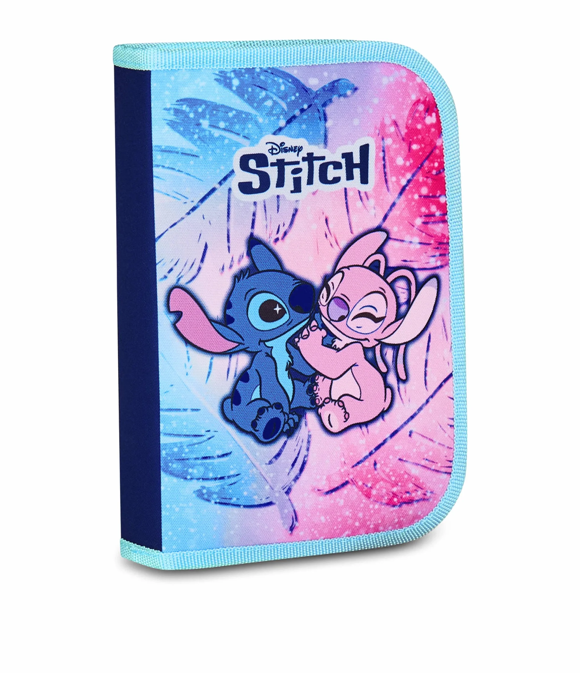 Seven Lilo & Stitch 1 Zip, jasnoniebieski i różowy, jednokomorowy piórnik wraz z kredkami, markerami, akcesoria do plecaka, dziewczynka, Jasnoniebieski i różowy, nowoczesny