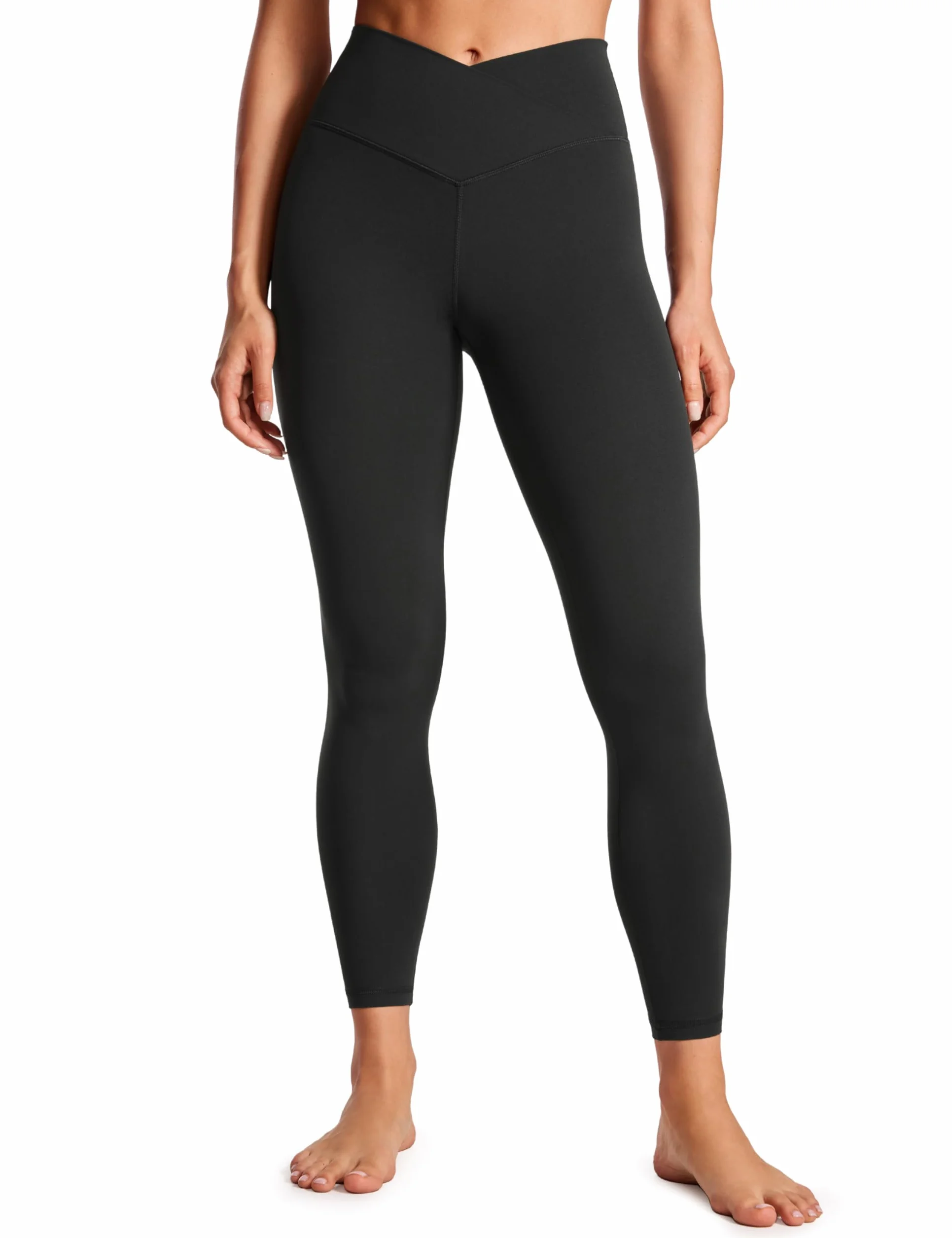 CRZ YOGA Damskie Butterluxe Cross Waist Workout Legginsy 25 Inches.V Cross High Waisted Gym Sportowe Legginsy jogi