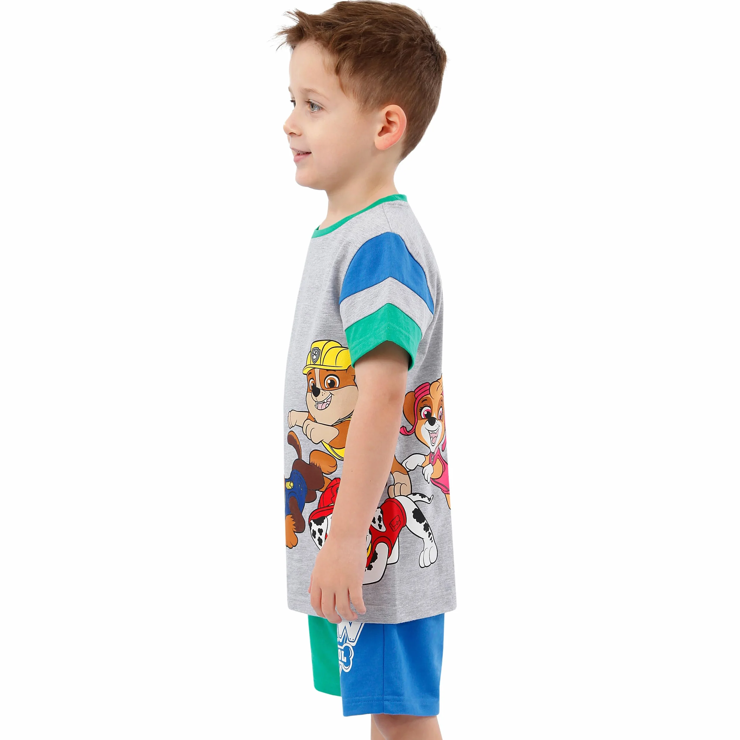 Paw Patrol T-Shirt i Szorty | Zestaw Koordynowany | Chase, Rubble, Skye i Marshall T-Shirt i Zestaw Szortów