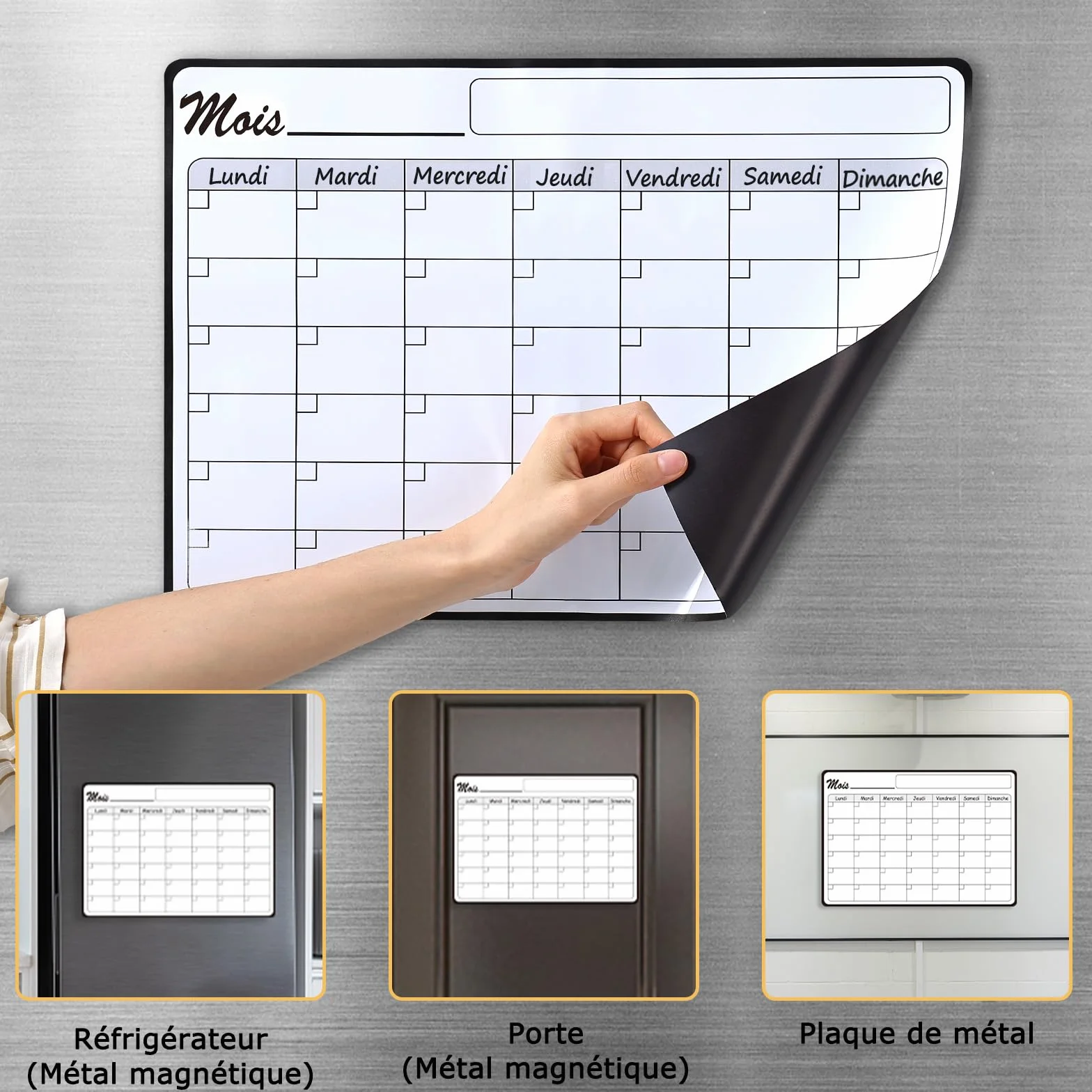 43 cm x 30 cm Tygodniowy Planer Ścieralny (Francuski), Rodzinny Planer Ścieralny Tablica Do Planowania Wykonana Z MięKkiego Pvc, Z 4 DłUgopisami I Gumką