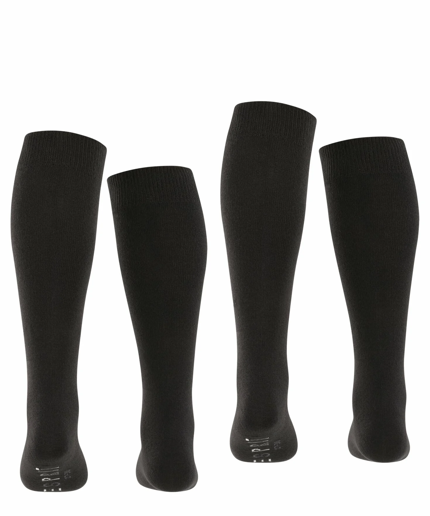 ESPRIT Uniseks - dzieci Podkolanówki Foot Logo Multipack K Kh Bawełna długie jednokolorowe 2 Pak, Czarny Black 3000, 31-34