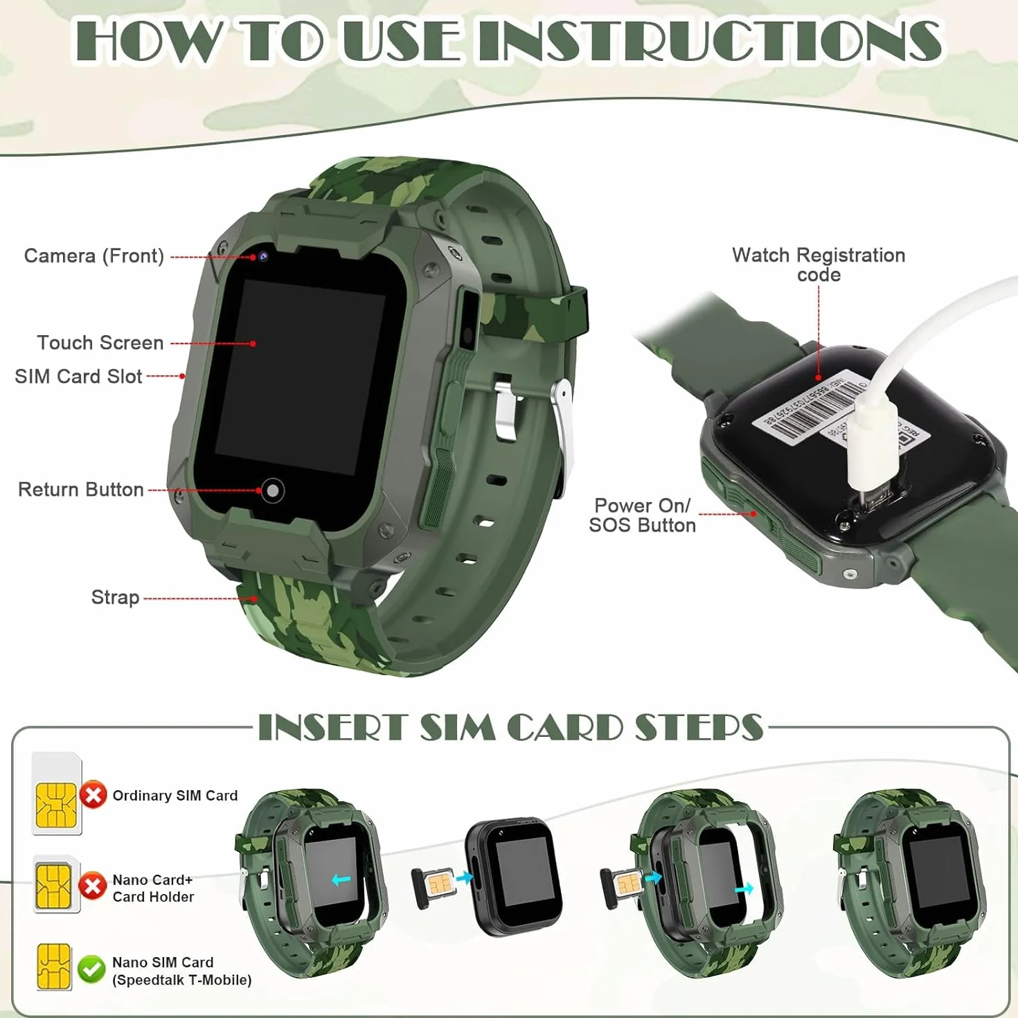 OKYUK Smartwatch 4G dla dzieci – zegarek chłopięcy i dziewczęcy z trackerem GPS, 2-drożne połączenia, rozmowy głosowe i wideo, SOS WLAN, modny smartwatch na urodziny studenta