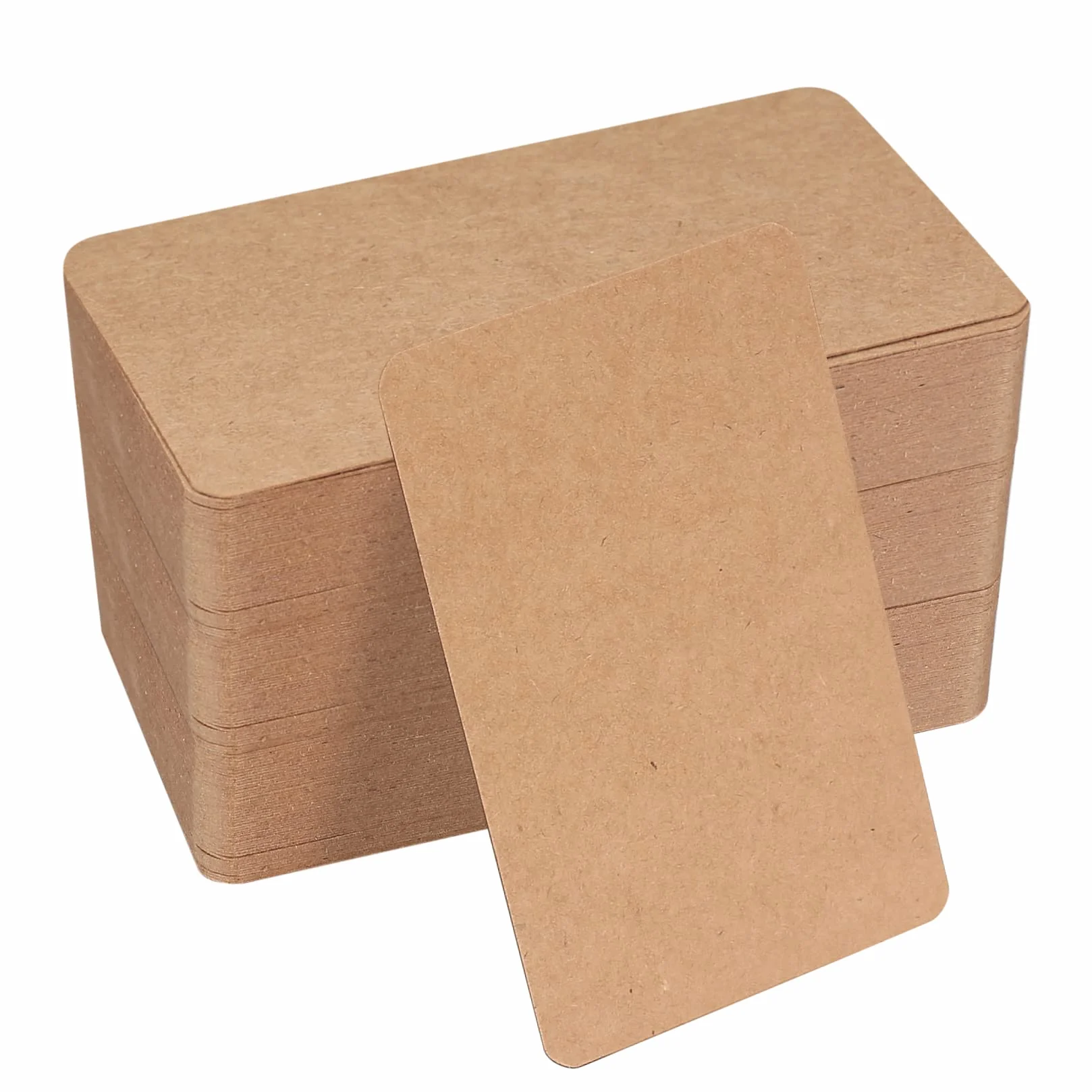 150 sztuk pustych kartek papierowych, fiszki do zapamiętywania, puste karty do gry, karty z papieru kraftowego, wizytówki, papier do majsterkowania, nauki, zapamiętywania, kolor brązowy, 8,9 x 5,2 cm
