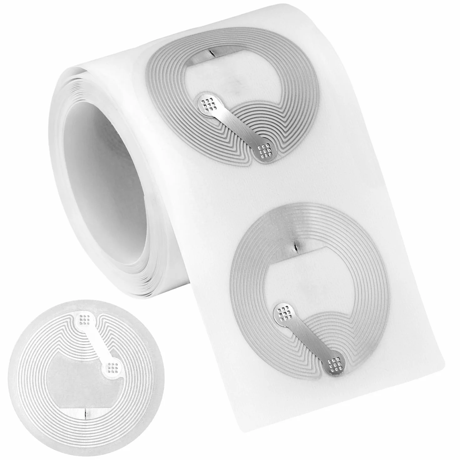 QWORK® 60 szt. naklejek NFC, 25 mm Ntag 213 puste naklejki NFC, kompatybilne z telefonami i urządzeniami NFC