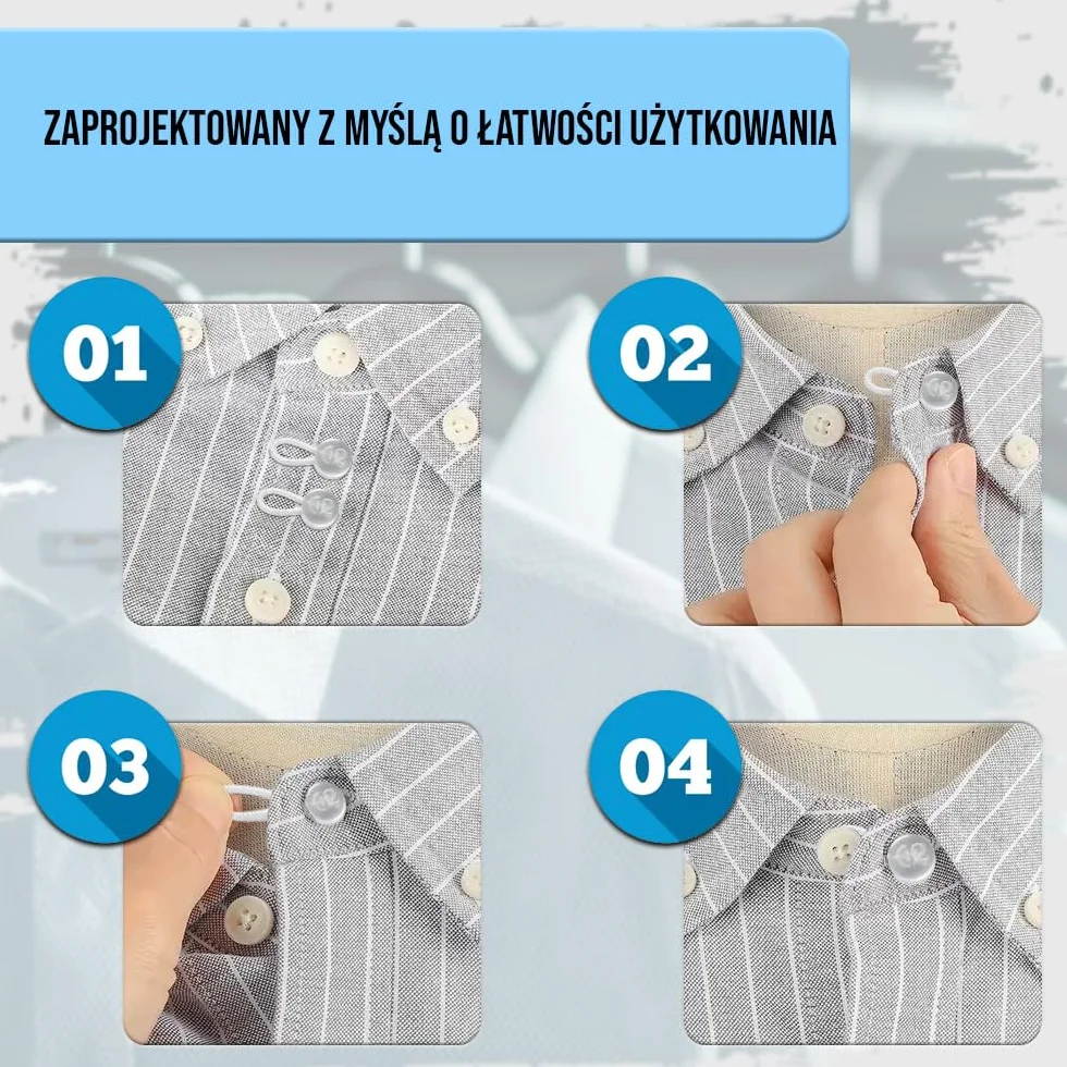 C2 2 szt. Przedłużki do Kołnierzyka i Mankietów Koszuli Mały Rozmiar - Białe - Dodaje 1 Rozmiar (1,75 cm / 0,69 in) - Guziki o Średnicy 12,7 mm / 0,5 in (20L)