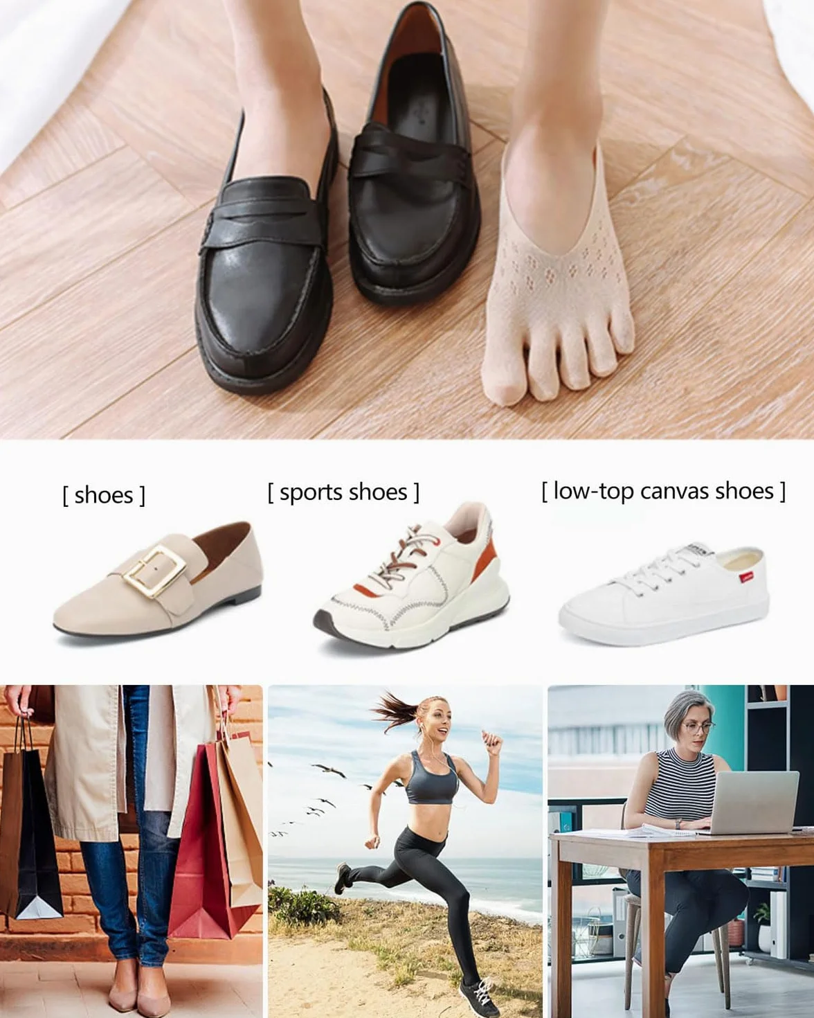 6 par pięciopalczastych skarpet, miękkie skarpety Low-Cut na kostkę, skarpety do jogi dla kobiet, skarpety do pilates, oddychające skarpety dla kobiet, ortopedyczne skarpety kompresyjne