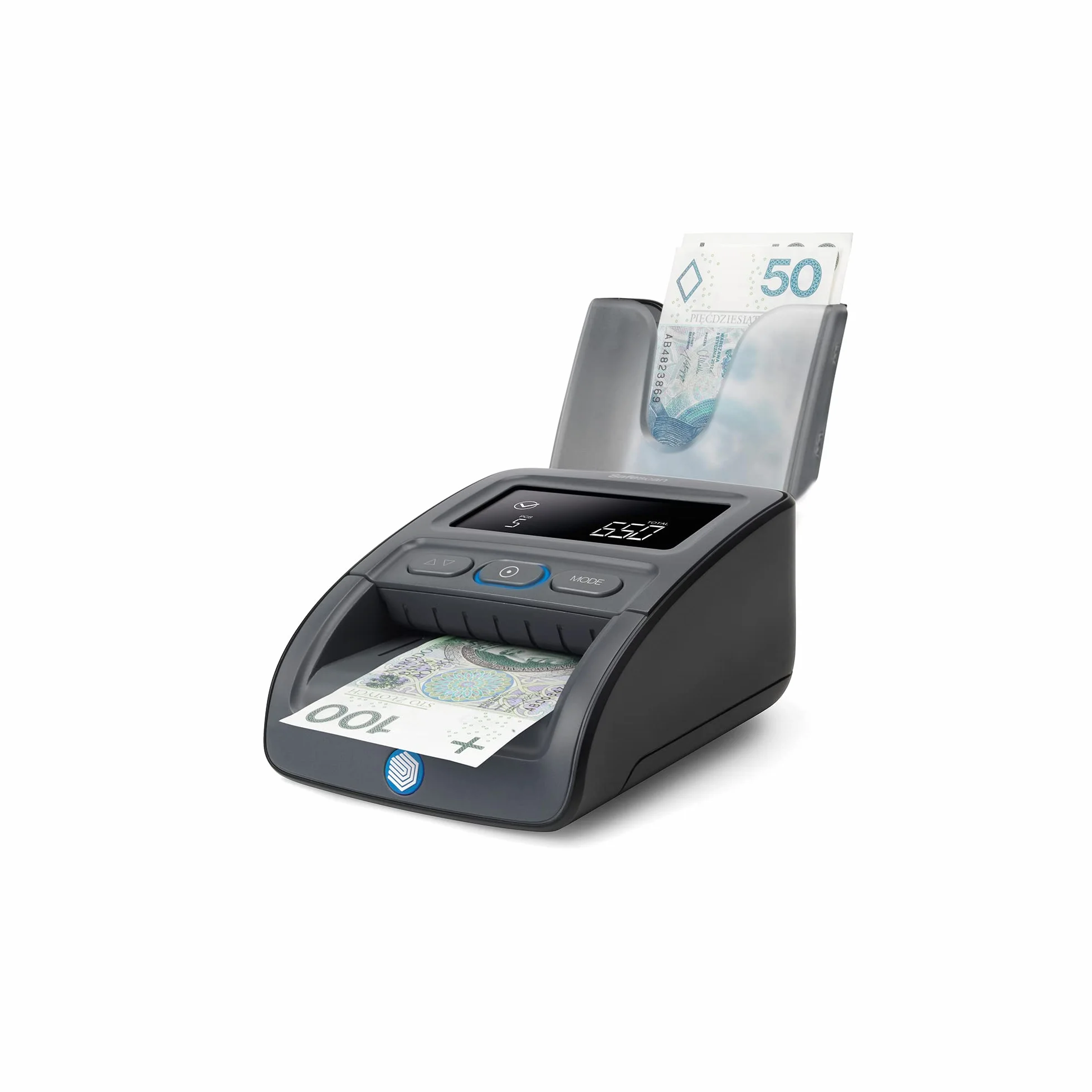 Safescan 155-S (G2) - automatyczny wykrywacz fałszerstw, który weryfikuje banknoty w czterech kierunkach ze 100% dokładnością - odpowiedni do sprawdzania różnych walut
