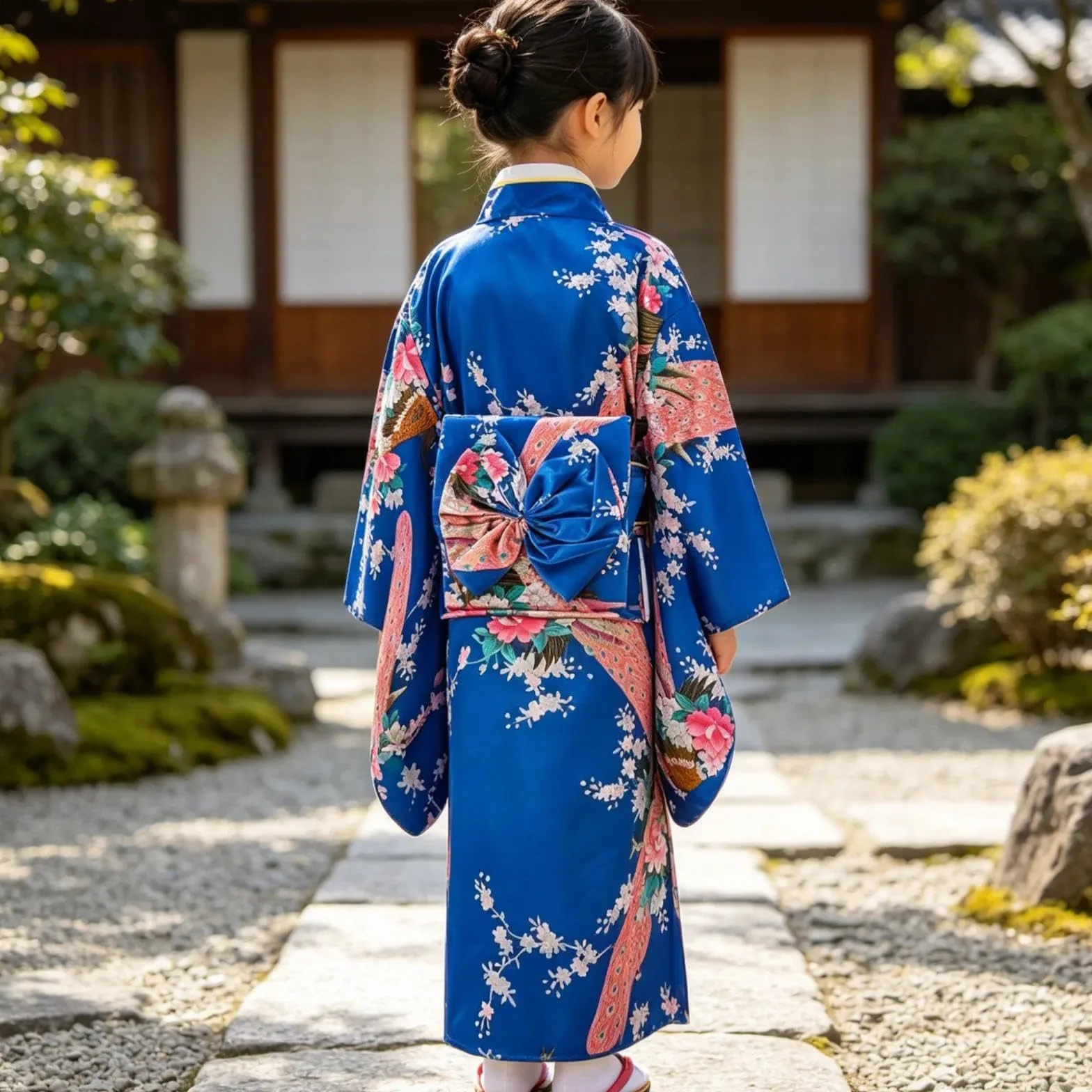 Dzieci Yukata vintage japoński styl - dziewczęca kimono sukienka dziecięca tradycyjna odzież jedwabna tkanina szlafrok odzież ślubna impreza performance sukienka