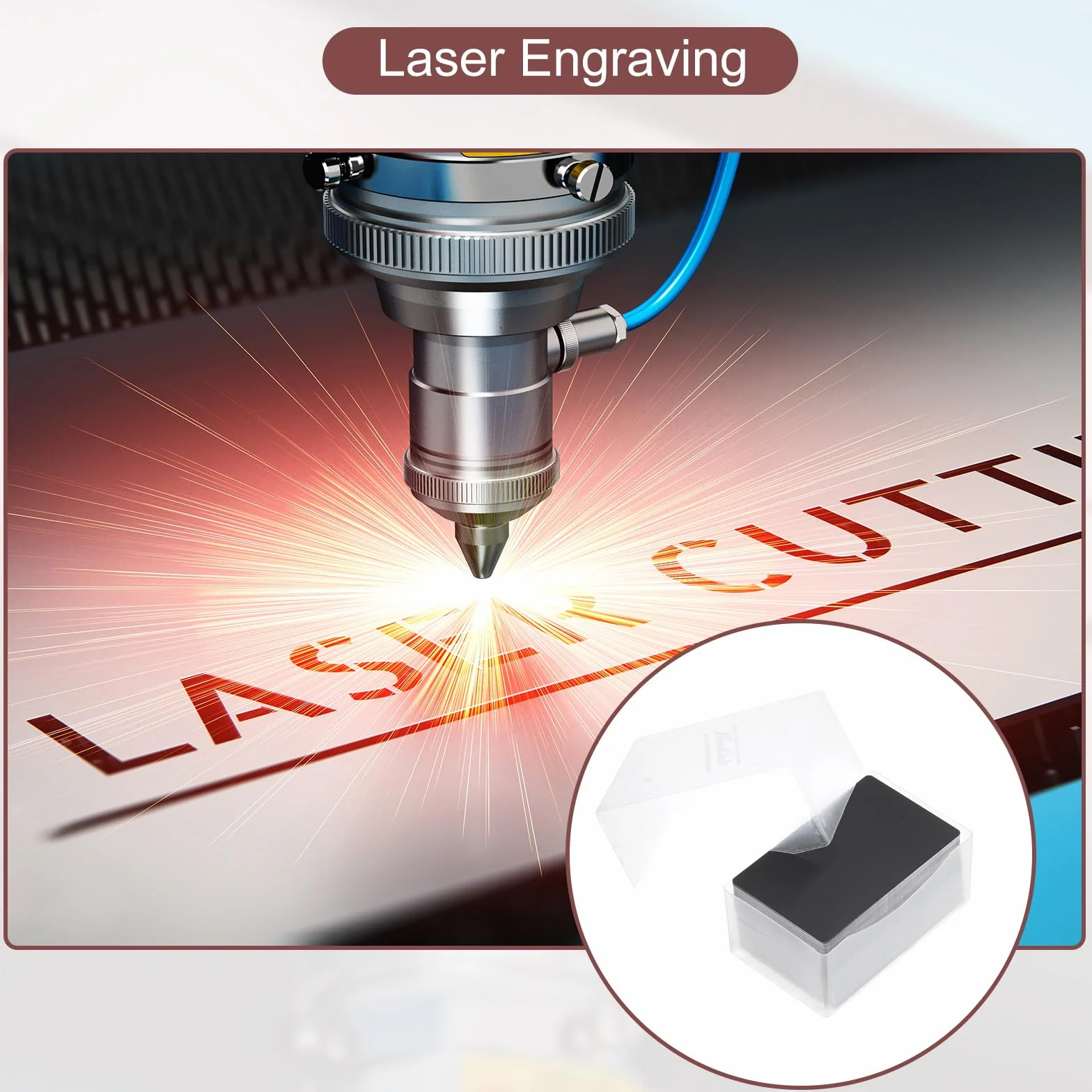 PATIKIL Metalowe wizytówki, puste, 0,45 mm grubości, 3,4 x 2,1 cala, aluminiowa, grawerowana laserowo, wizytówka, do samodzielnego wykonania, matowa czerń