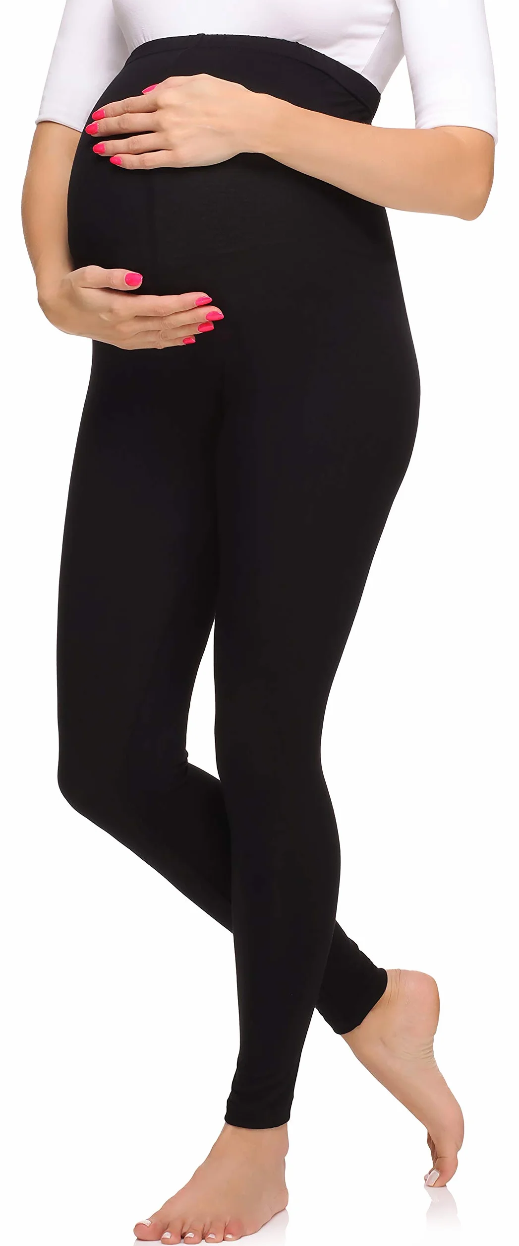 Merry Style Damskie Legginsy Ciążowe z Wiskozy MS10-297