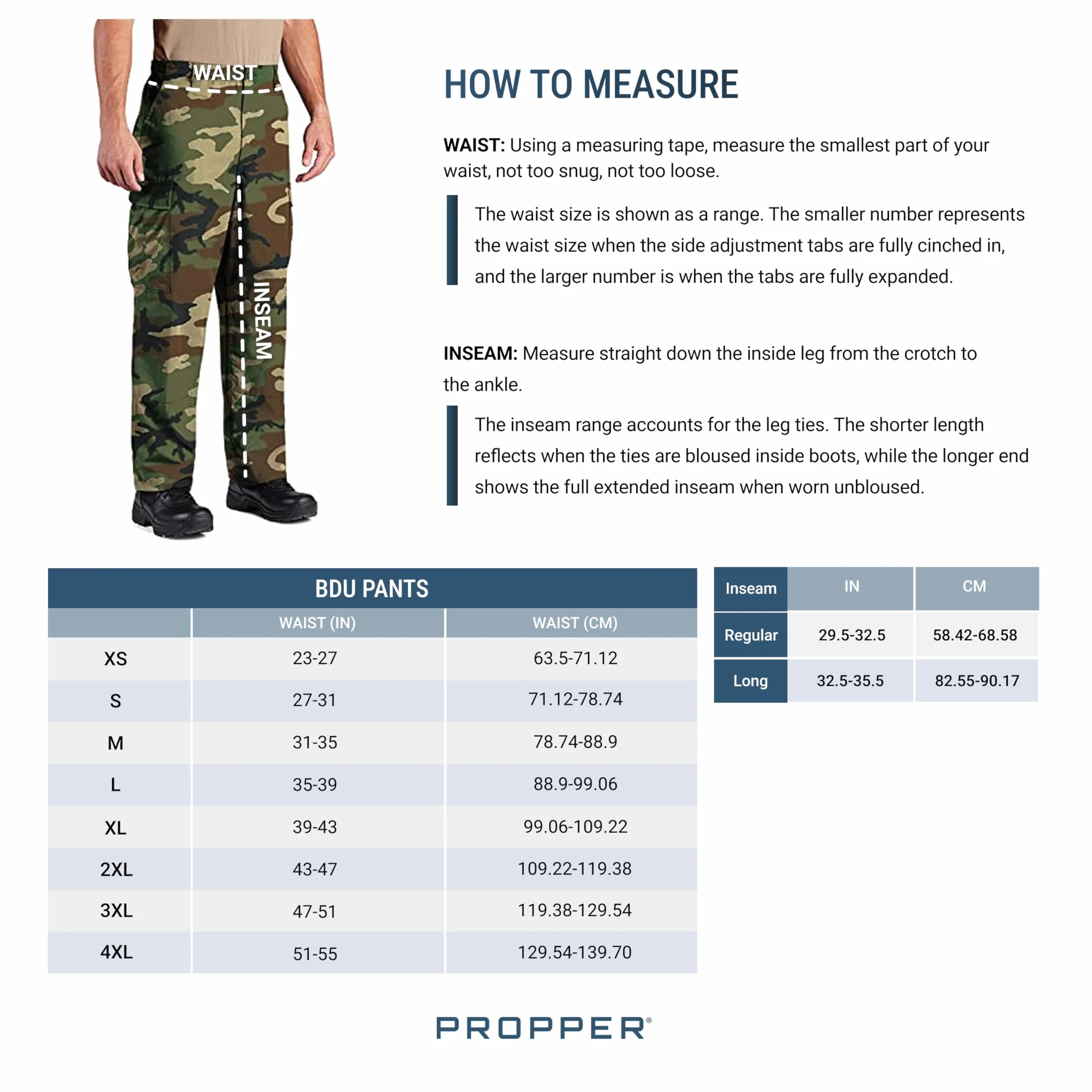 Propper Męskie standardowe spodnie F525025-Uniform BDU, Woodland, rozmiar M, standardowe