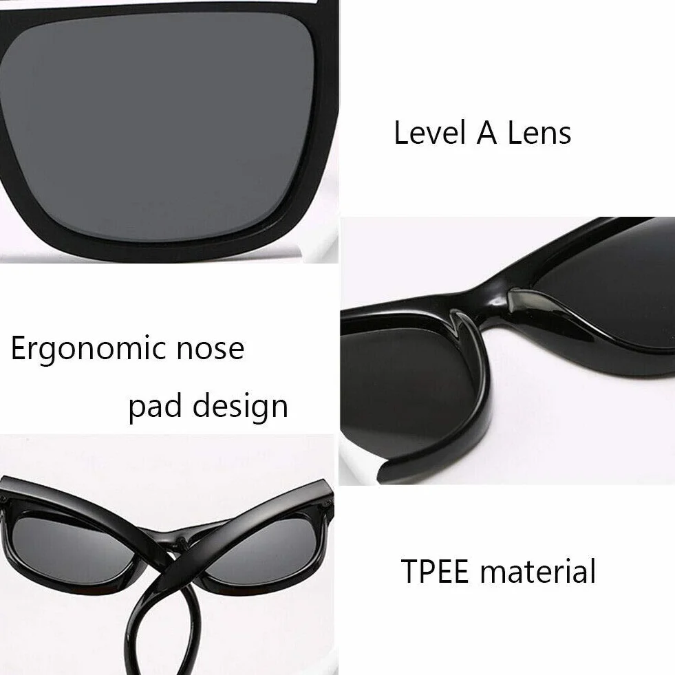 Boolavard Okulary przeciwsłoneczne dla dzieci Prostokątne - Lekki materiał - Polaryzacyjne 100% ochrona UV400 (Czarny)