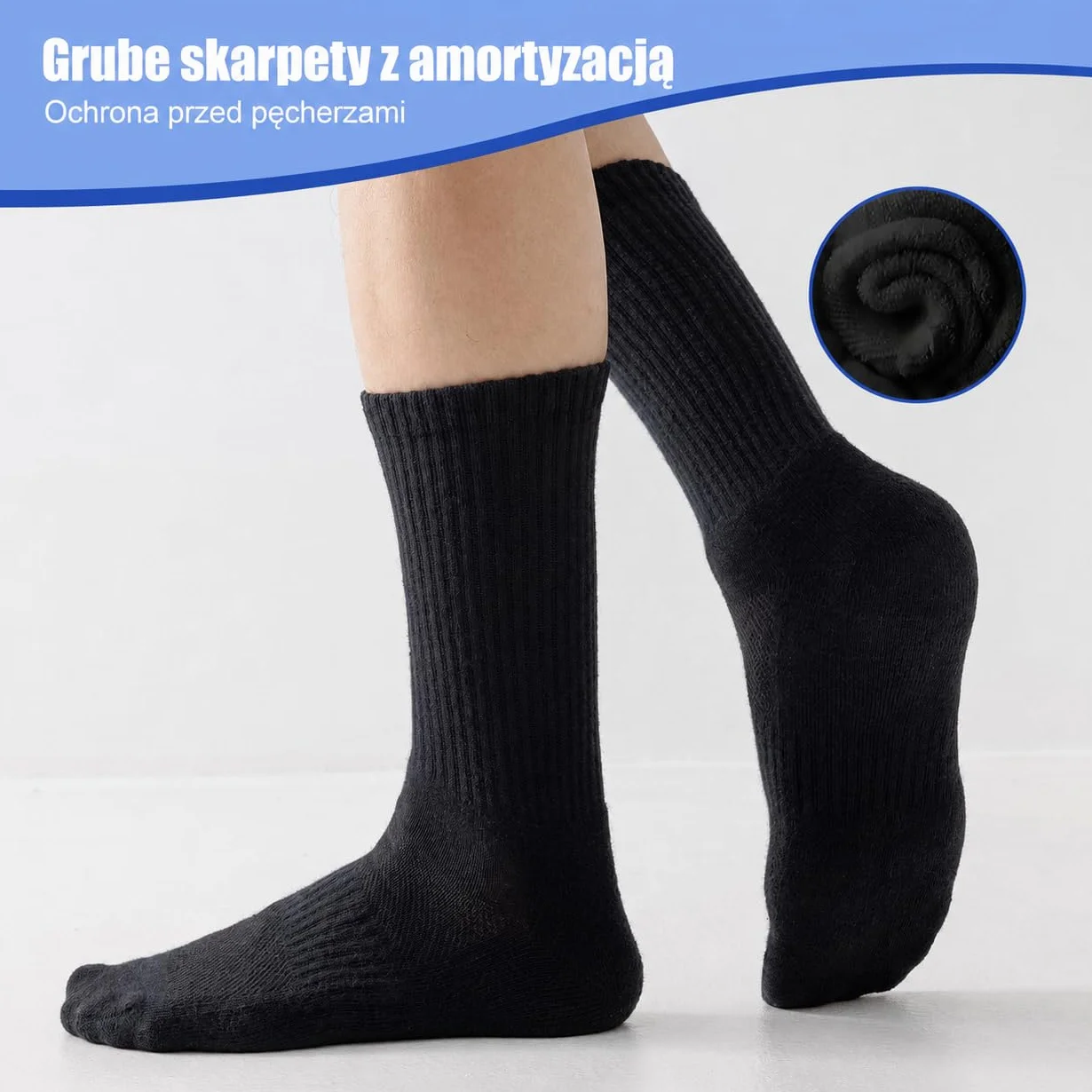 SockWaddles Skarpety Dla Mężczyzn i Kobiet, Bezszwowe Skarpety Bawełniane, Oddychające i Ochronne Przed Pęcherzami Skarpety Sportowe, Idealne do Pracy, Biegania, Wędrówek, 6 Par Unisex
