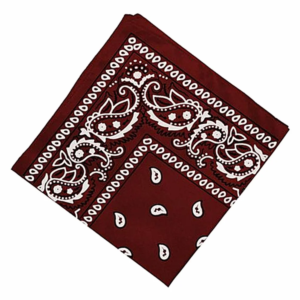 Unisex Bawełniana bandana Paisley Kowbojska głowa szalik chusta na głowę czerwona