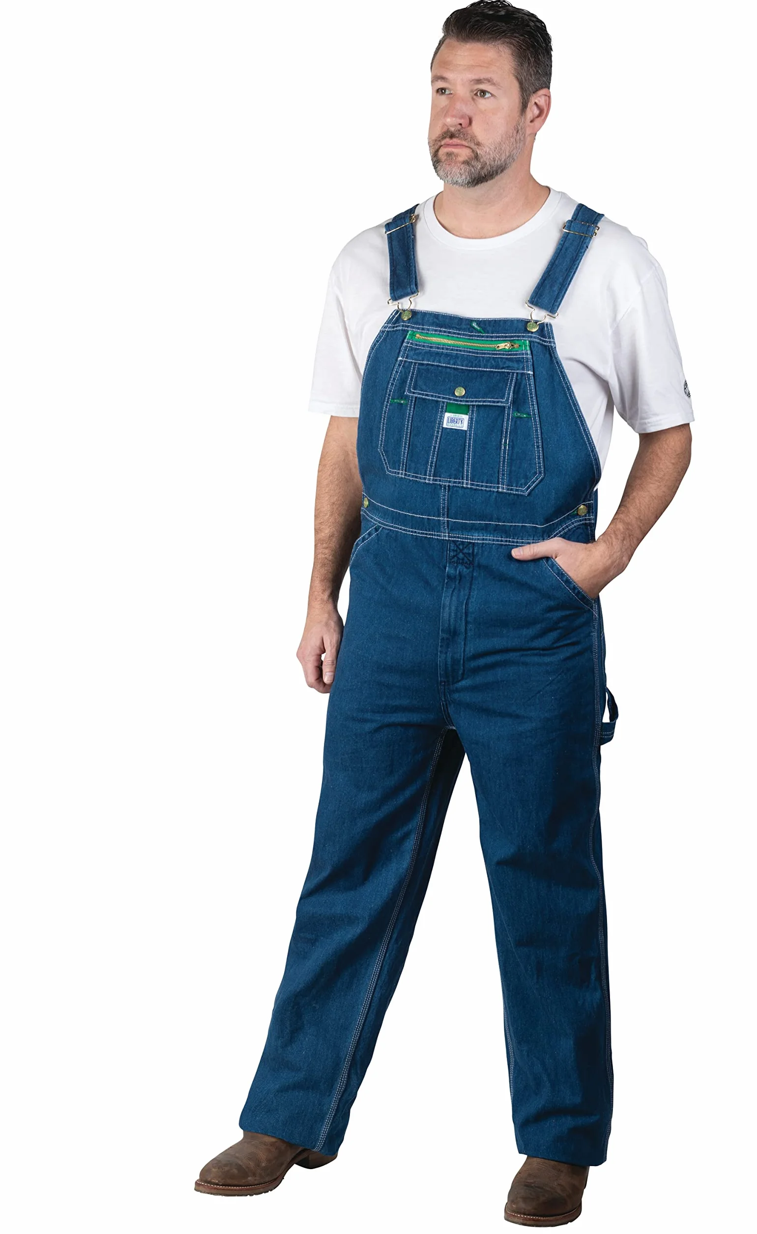 Libery Męski kombinezon z denimu, sprawny, 36W / 30L