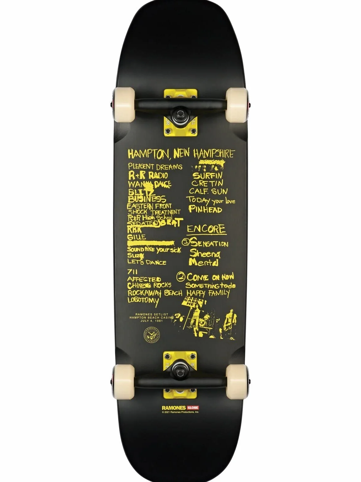 Globe Skateboard Hammer Ramones/Hey HO 8.625