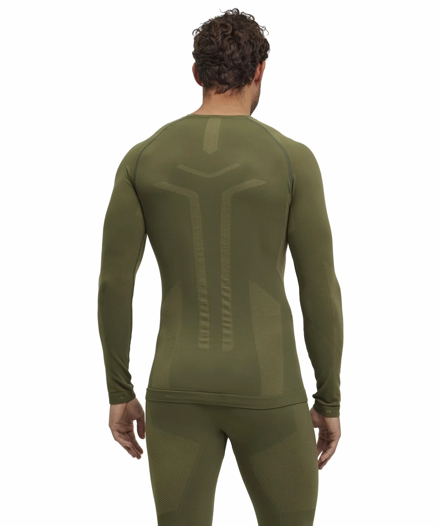 FALKE Mężczyźni Warstwa podstawowa (góra) Warm Round Neck M L/s Ts materiał funkcyjny szybkoschnące chłodzące 1 Sztuka, Zielony Herb 7754, L