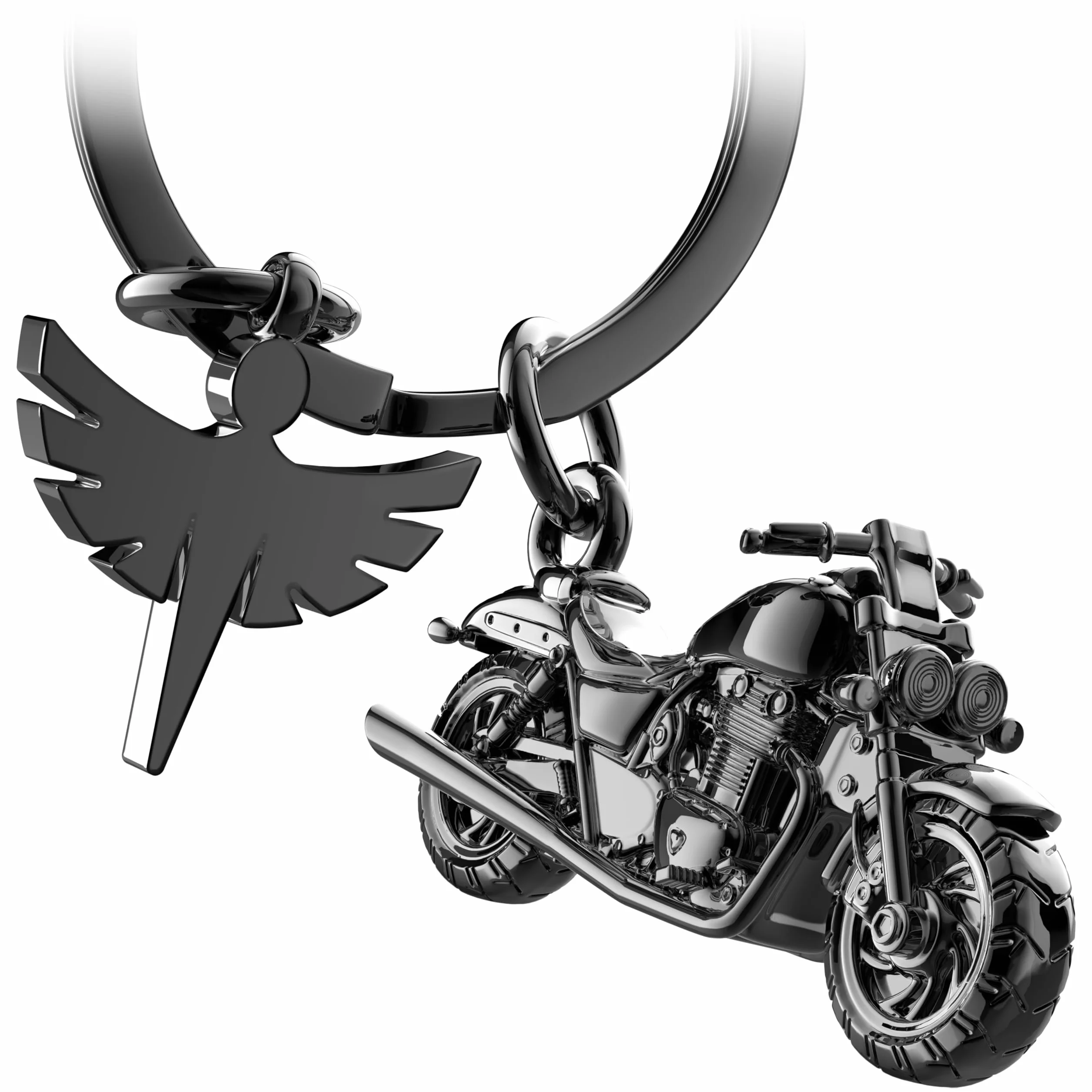 FABACH Breloczek do kluczy motocyklowych z aniołem stróżem – prezent anioł breloczek do kluczy dla motocyklistów – prezent dla motocyklistów – breloczek do kluczy