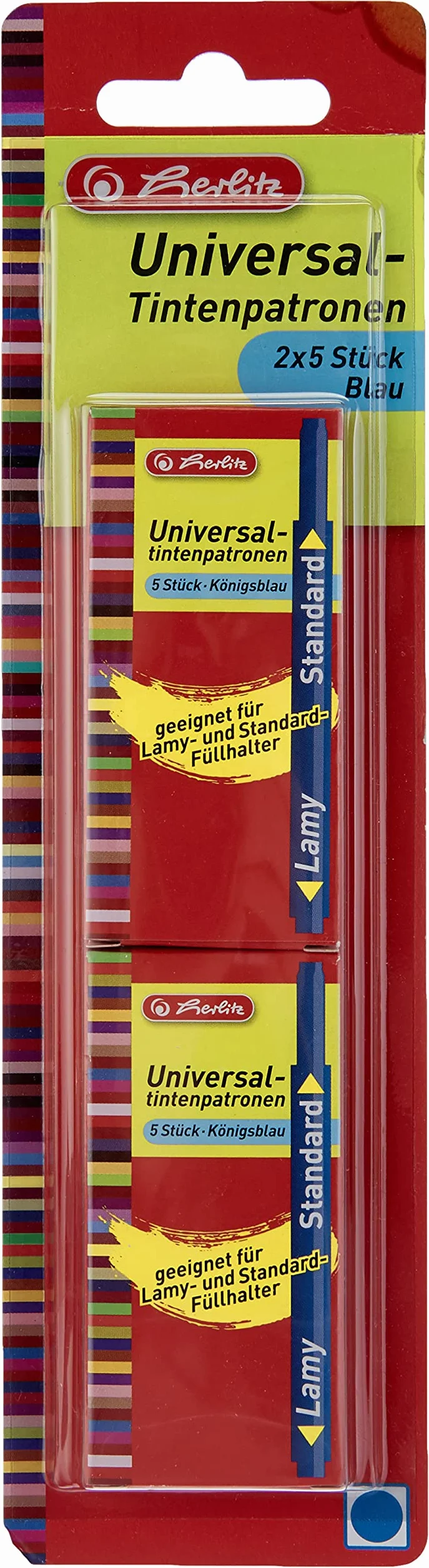 Herlitz Uniwersalne wkłady atramentowe, 10 sztuk, niebieskie