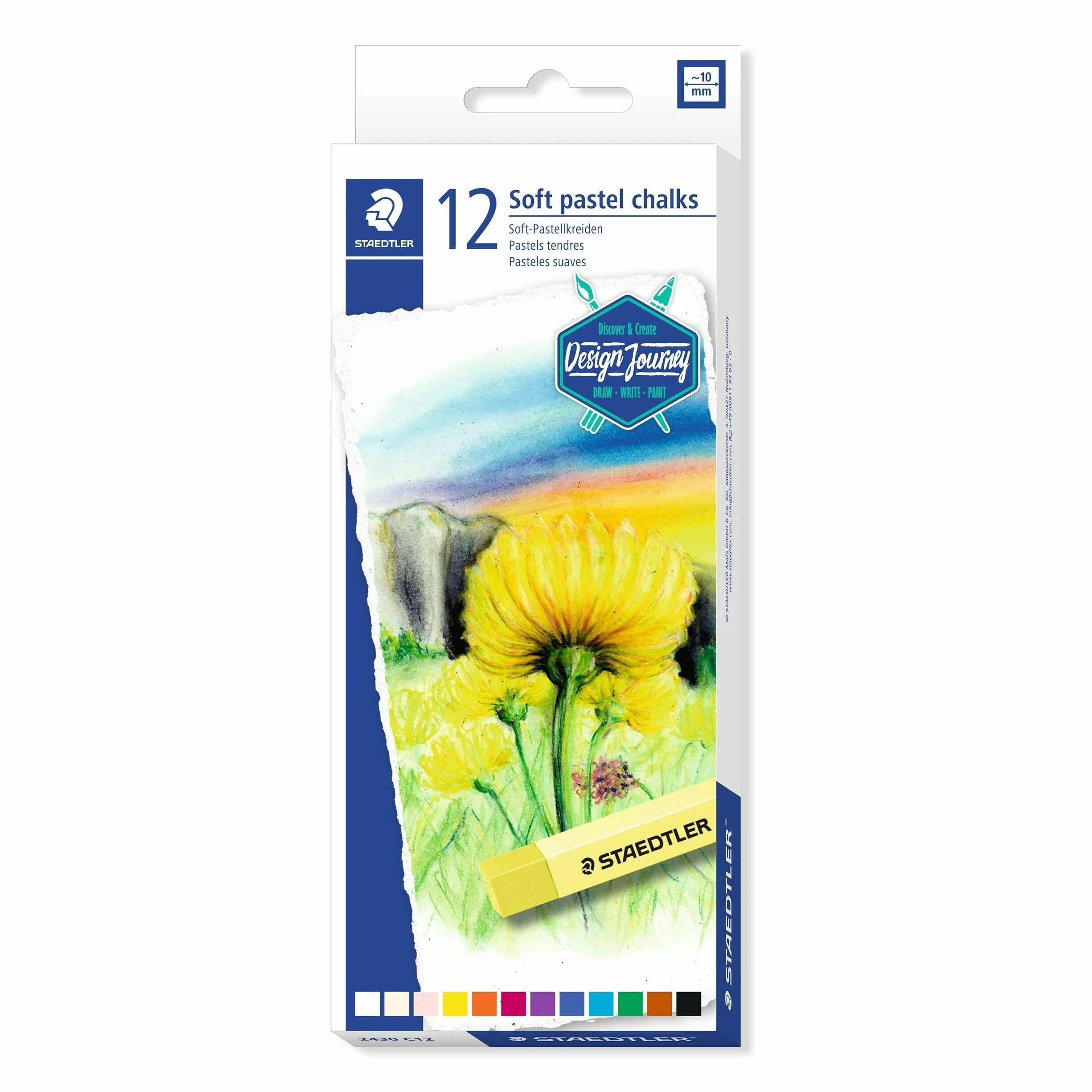 STAEDTLER Design Journey miękkie pastelowe kredy, różne kolory, opakowanie 12 szt.
