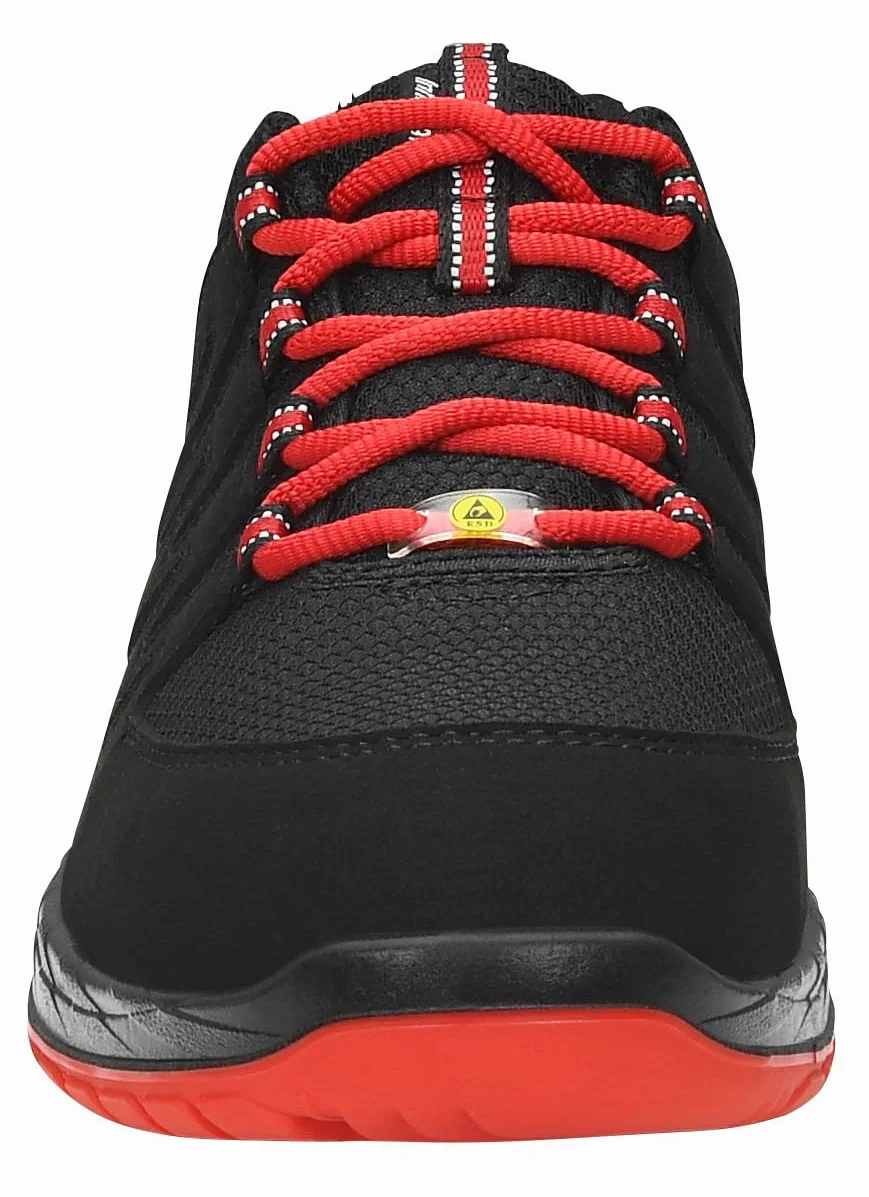 ELTEN Uniseks Elten Sicherheitsschuhe Maddox Black-red Low S3, Herren, Sportlich, Leicht, Schwarz/Rot, StahlkappeObuwie przemysłowe