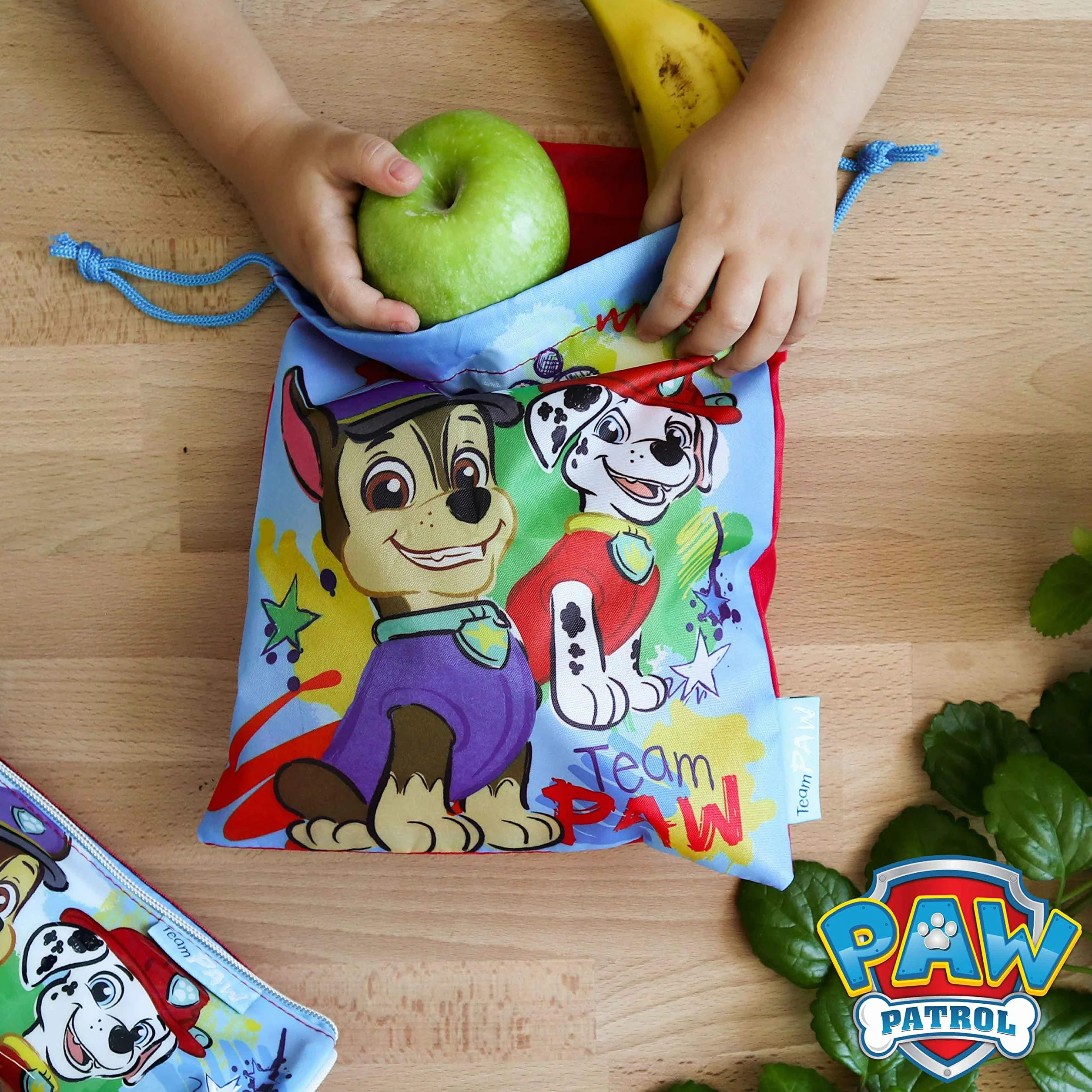 Tornister szkolny 3D, torba ze sznurkiem, piórnik - Paw Patrol | Tornister dla chłopców i dziewczynek od 3 lat | Tornister z plecakiem, torbą na lunch, piórnikiem | Powrót do szkoły z Paw Patrol