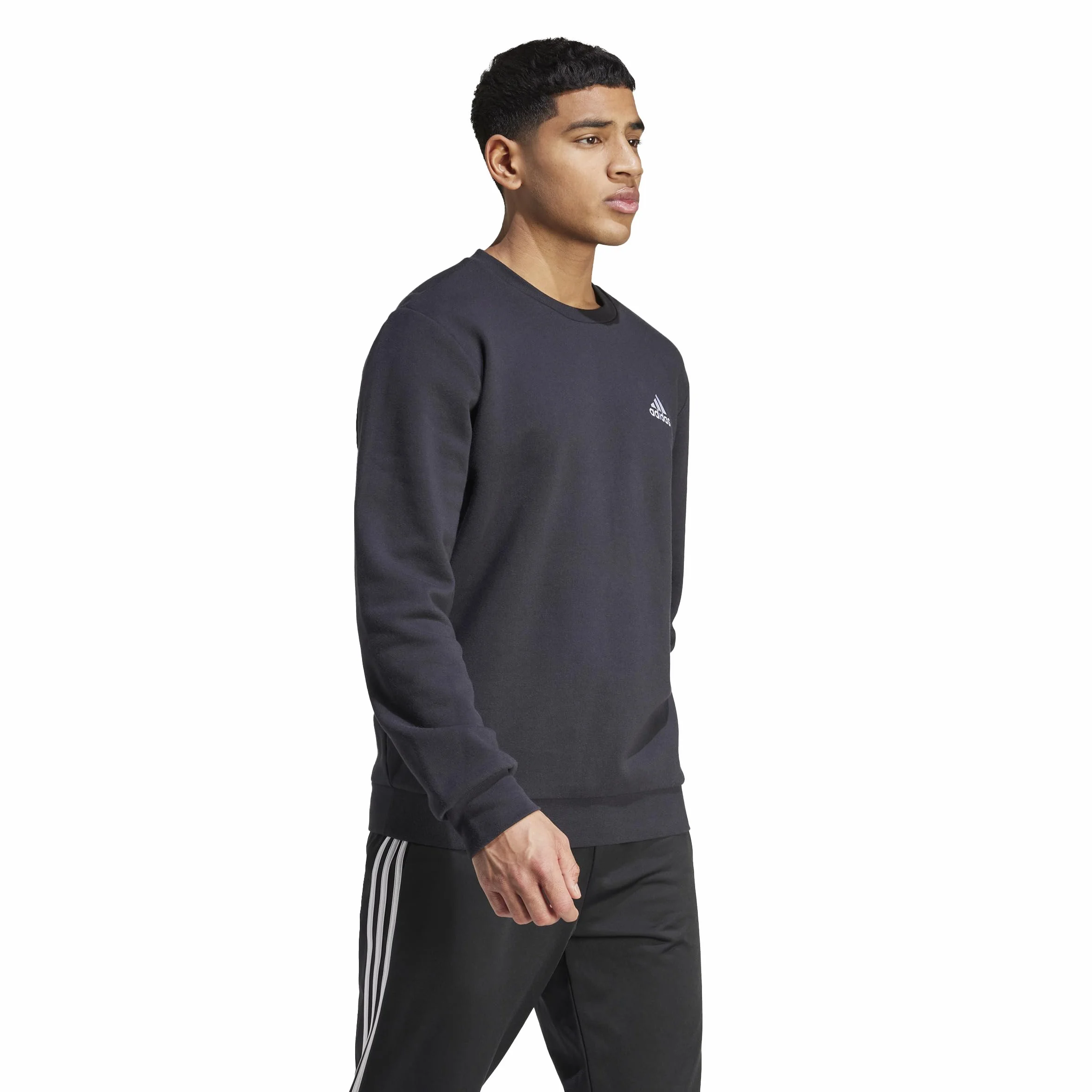 adidas Mężczyźni FEELCOZY ESSENTIALS FLEECE SWEATSHIRT, Black/White, L
