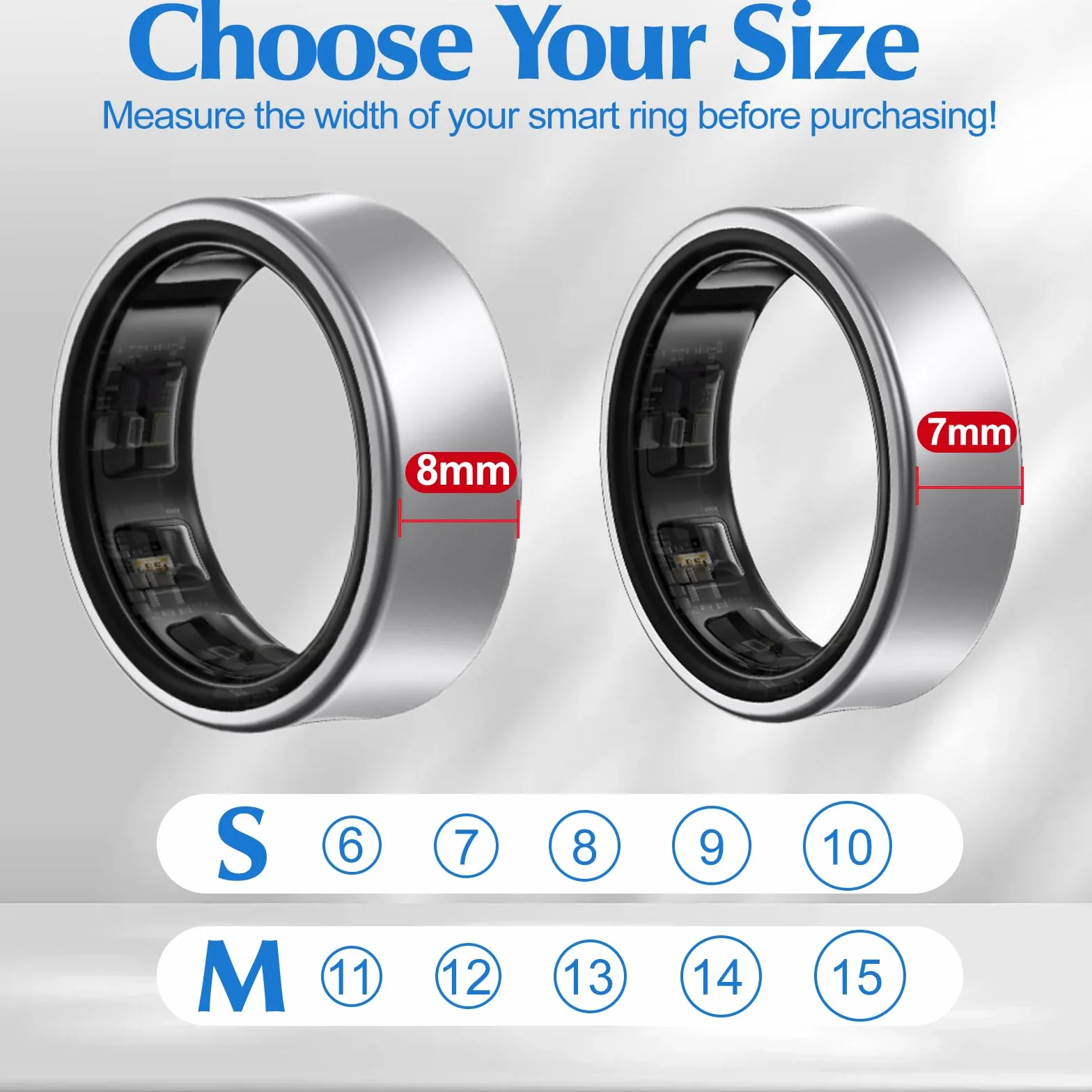 6-pak inteligentnych etui pasuje do 7 mm i 8 mm Ring Smart, odporne na zarysowania silikonowe etui do ćwiczeń na siłownię inteligentne pierścienie ochraniacz dla kobiet mężczyzn
