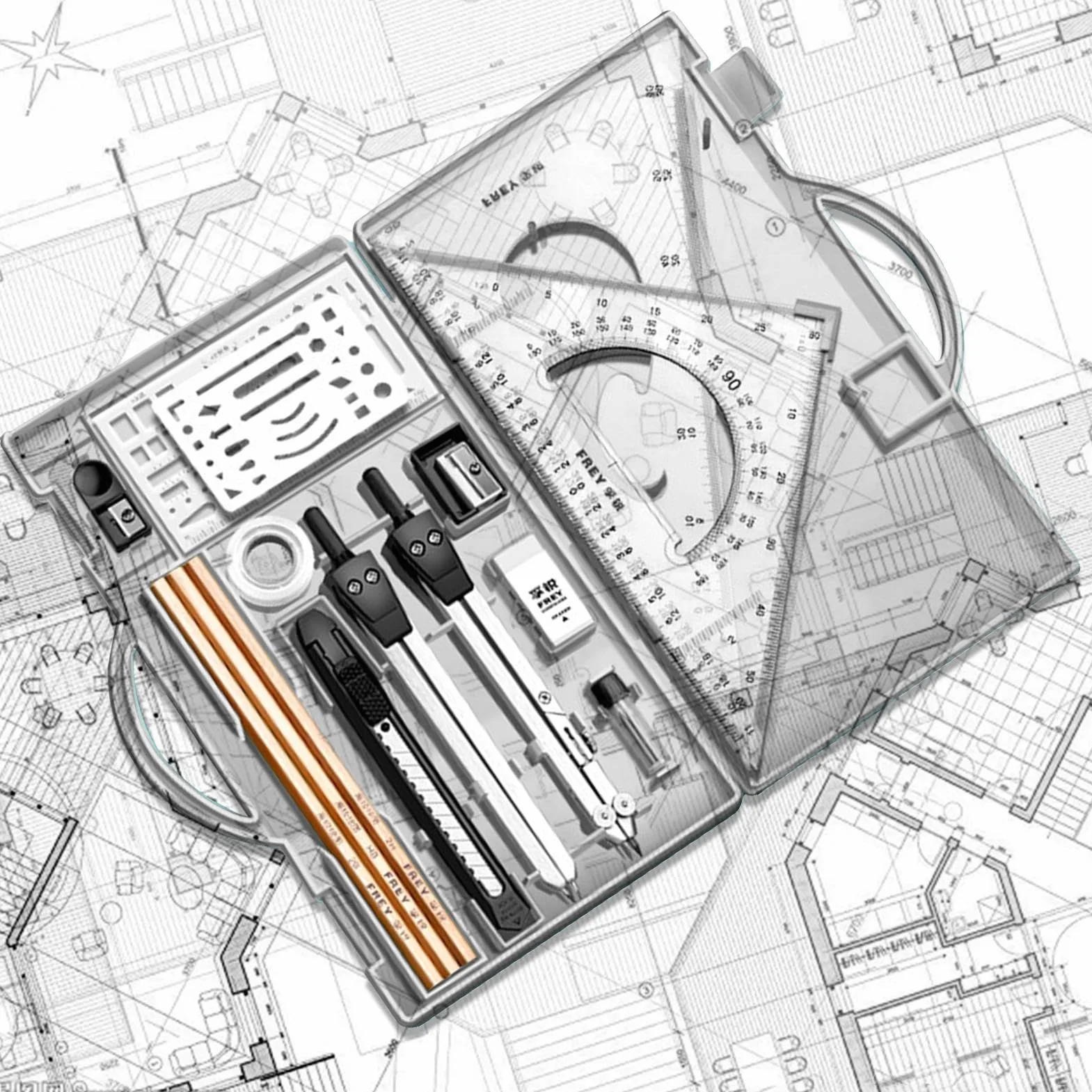 Zestaw kompasu, zestaw geometrii, 16x Professional Geometry Set, Narz?dzia rysunkowe z pude?kiem do przechowywania, opracowywanie materia?ów dla artystów Nauczyciele